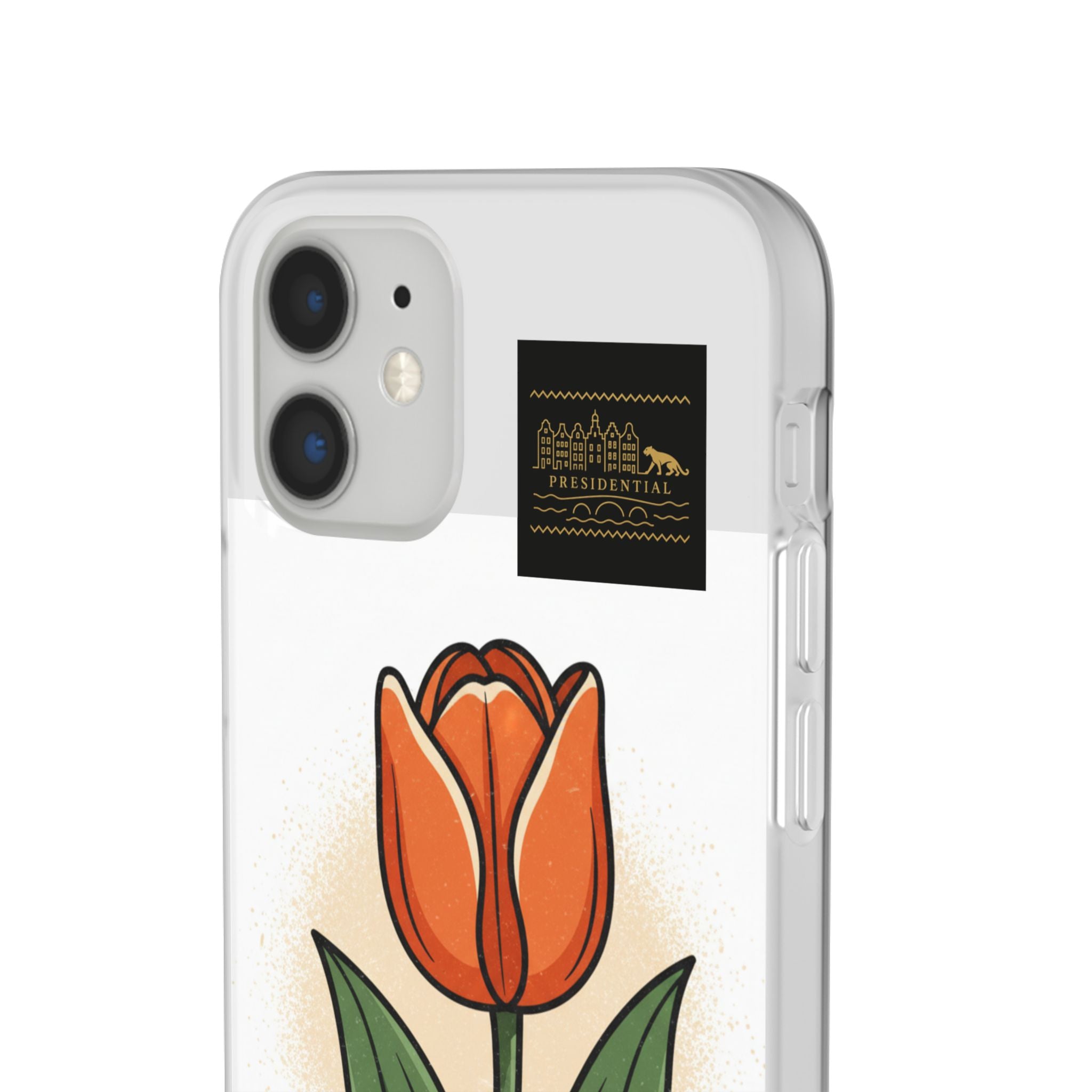 Orange Tulip Phone Case – Floral Flexi Case for Women, Spring Gift