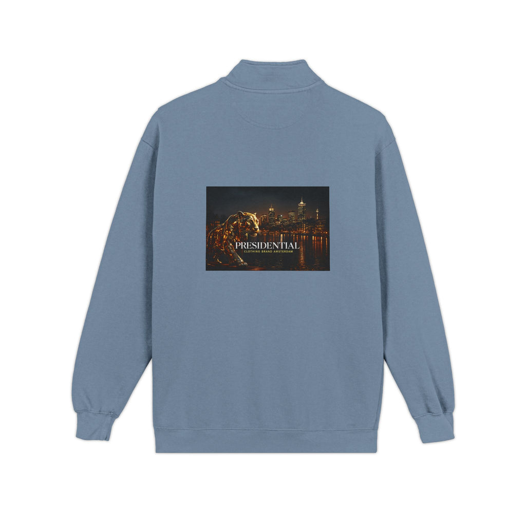 Quarter-Zip Sweatshirt — Night City 'Presidential' Graphic