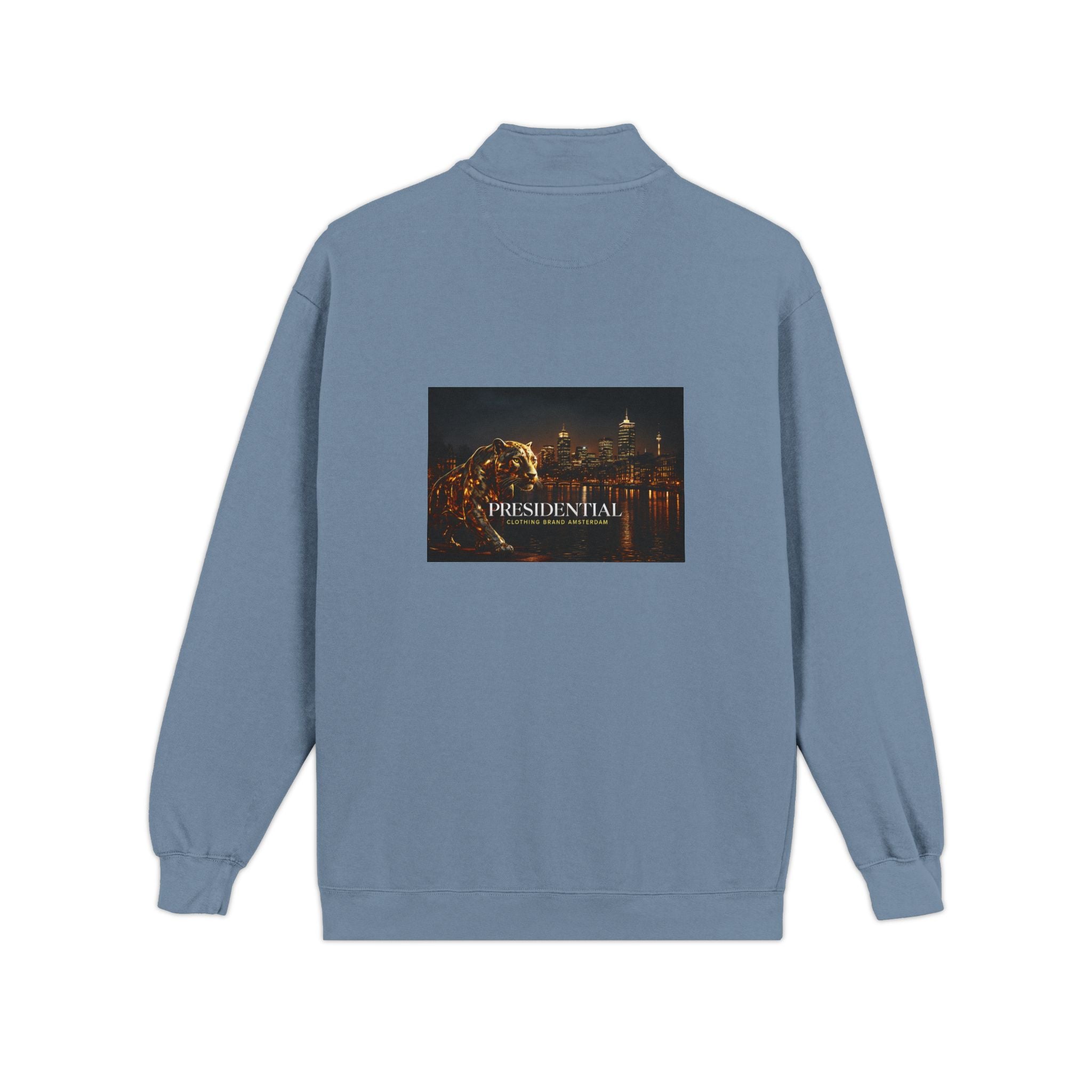 Quarter-Zip Sweatshirt — Night City 'Presidential' Graphic
