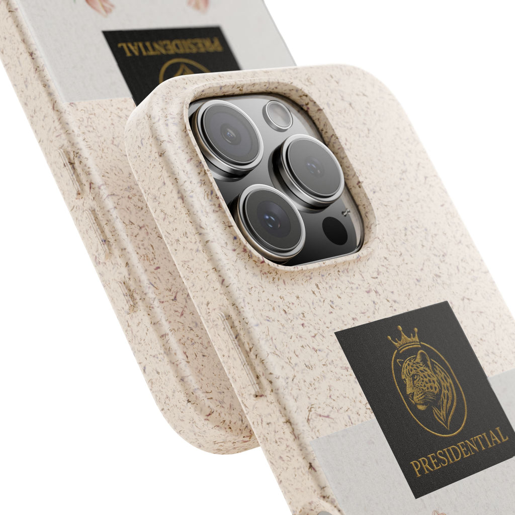 Biodegradable Phone Case — Presidential Lion Crest with Floral Wreath