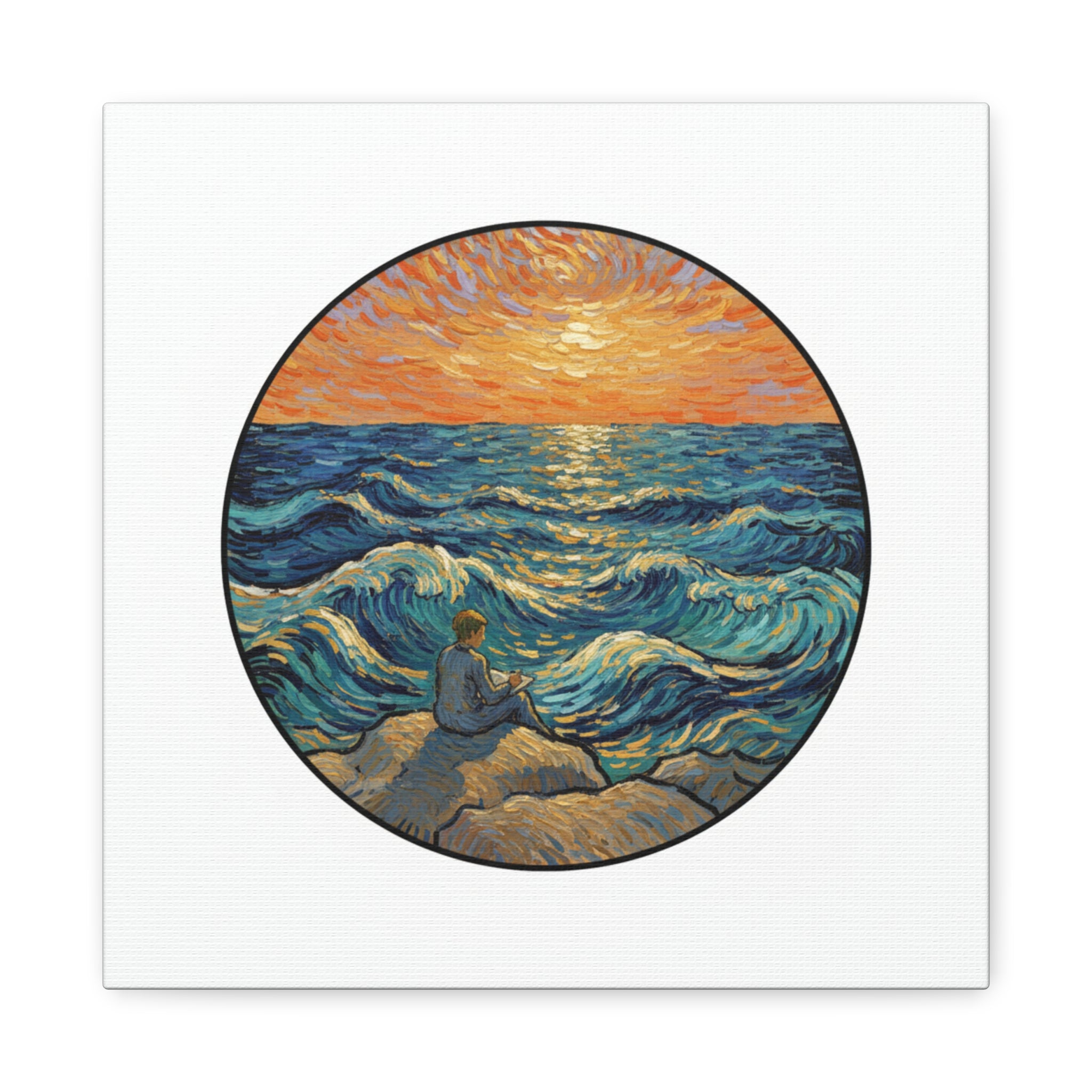Presidential Sunset Figure Canvas — Ocean Edition