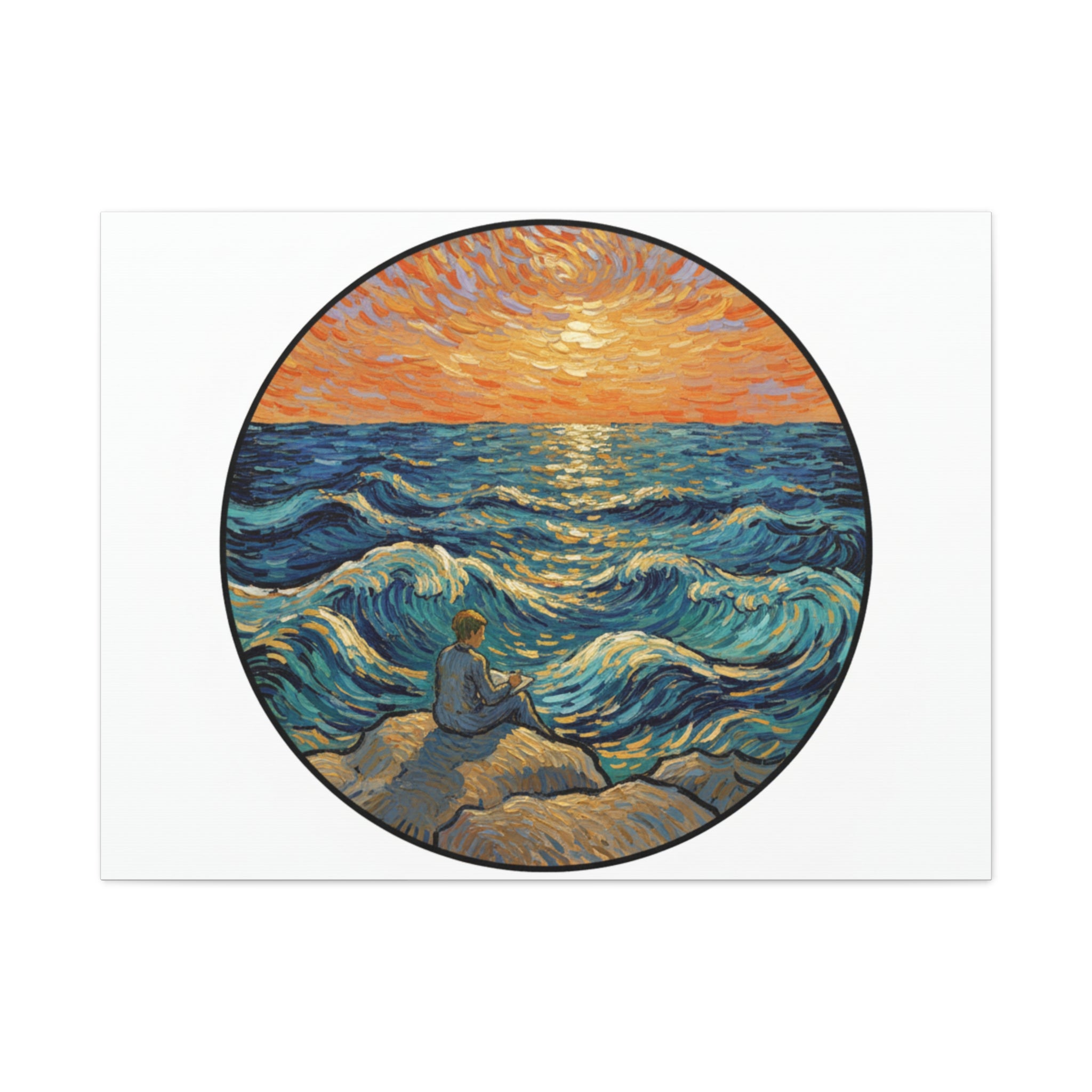 Presidential Sunset Figure Canvas — Ocean Edition