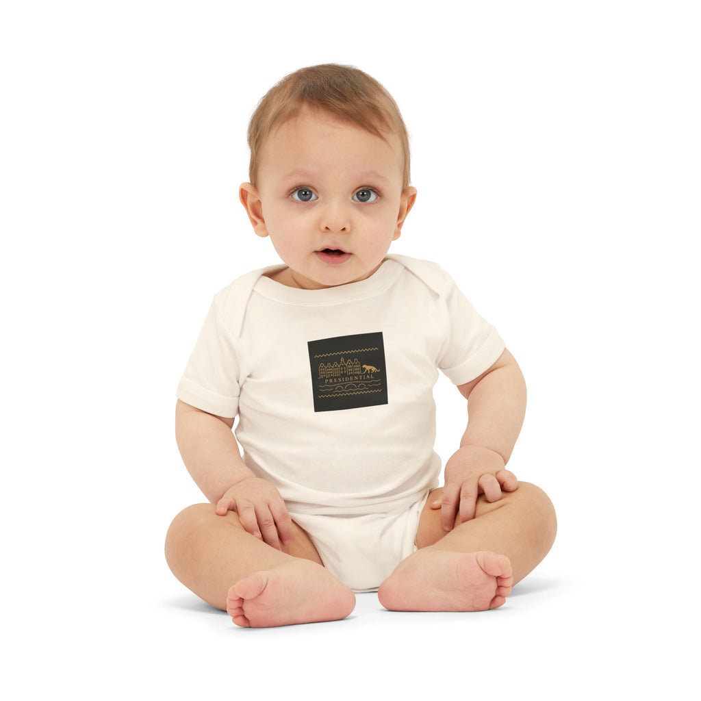 Infant One-Piece Bodysuit — 'Presidential' Gold Lion Logo Baby Bodysuit