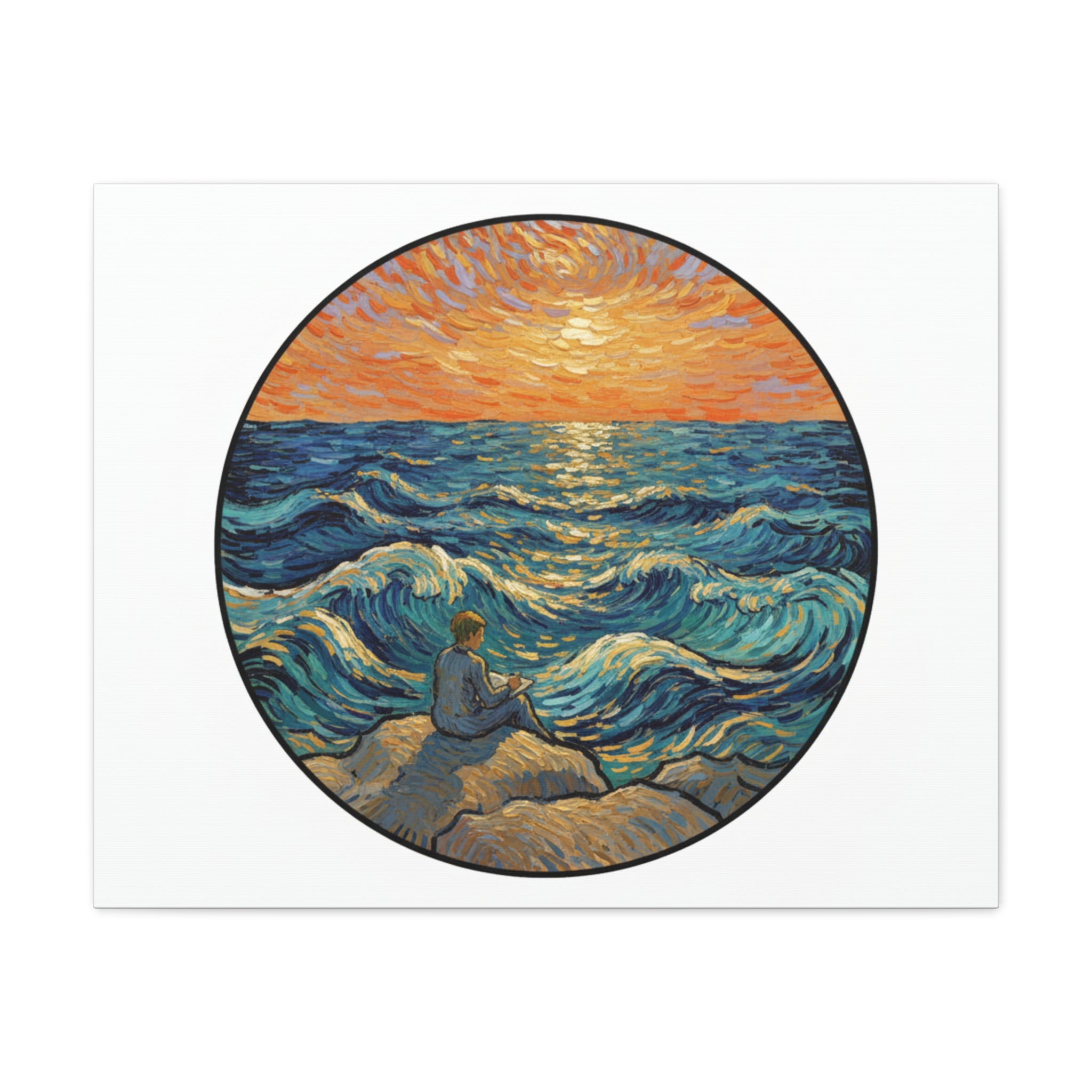 Presidential Sunset Figure Canvas — Ocean Edition