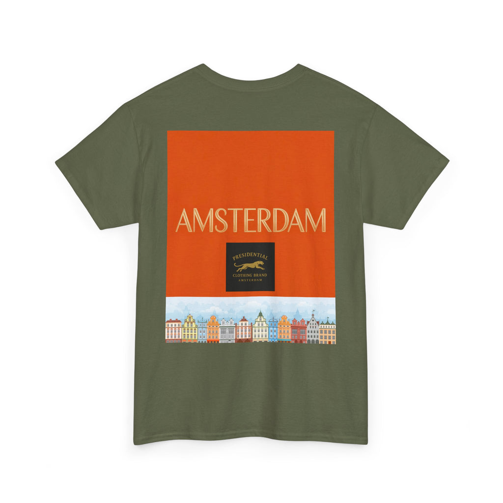 Amsterdam Tulip Graphic Tee — Vintage Cityscape Travel T‑Shirt