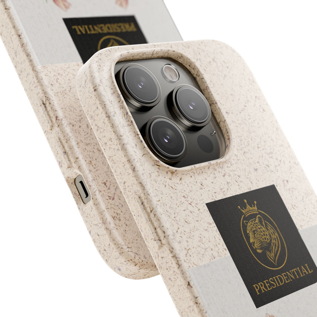 Biodegradable Phone Case — Presidential Lion Crest with Floral Wreath