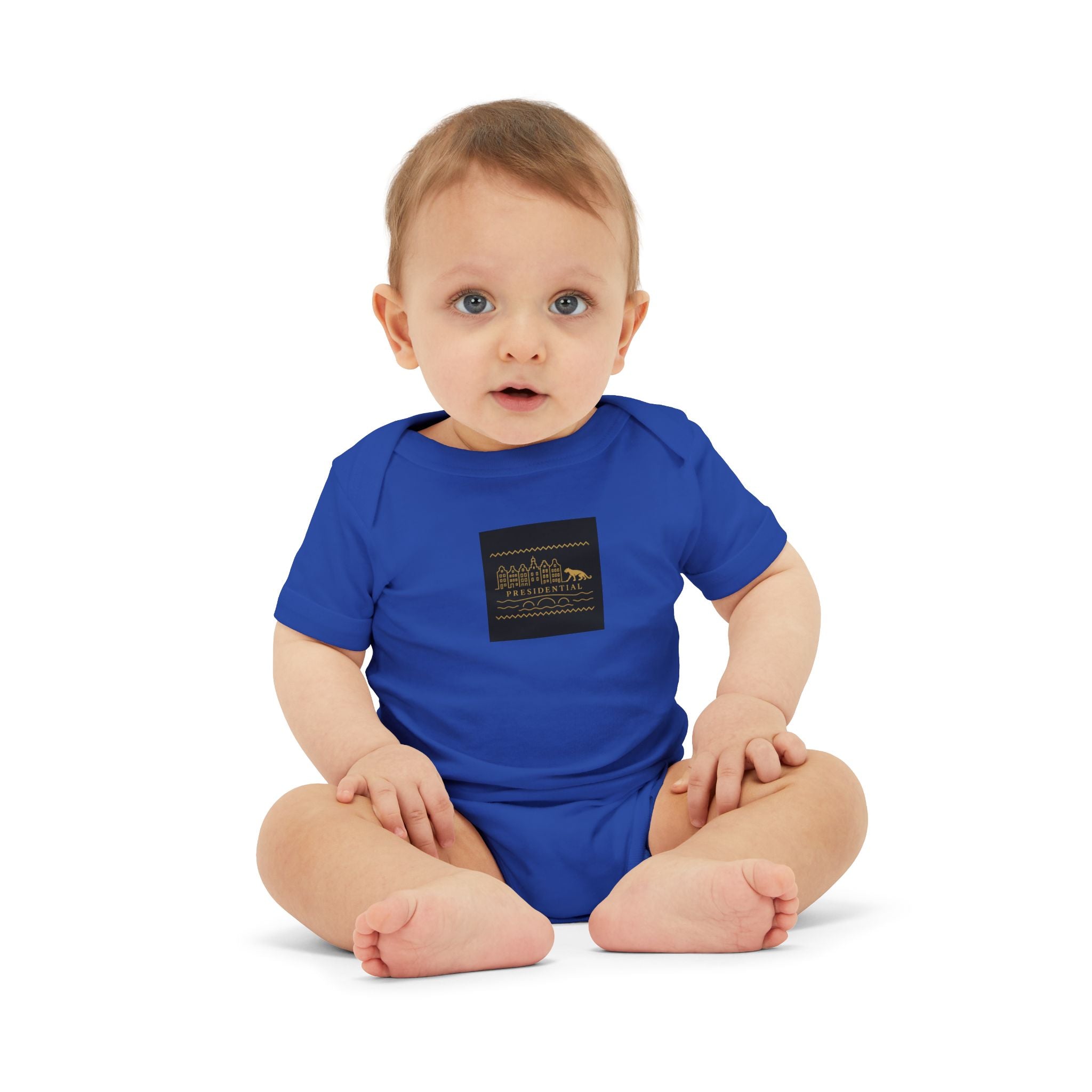 Infant One-Piece Bodysuit — 'Presidential' Gold Lion Logo Baby Bodysuit