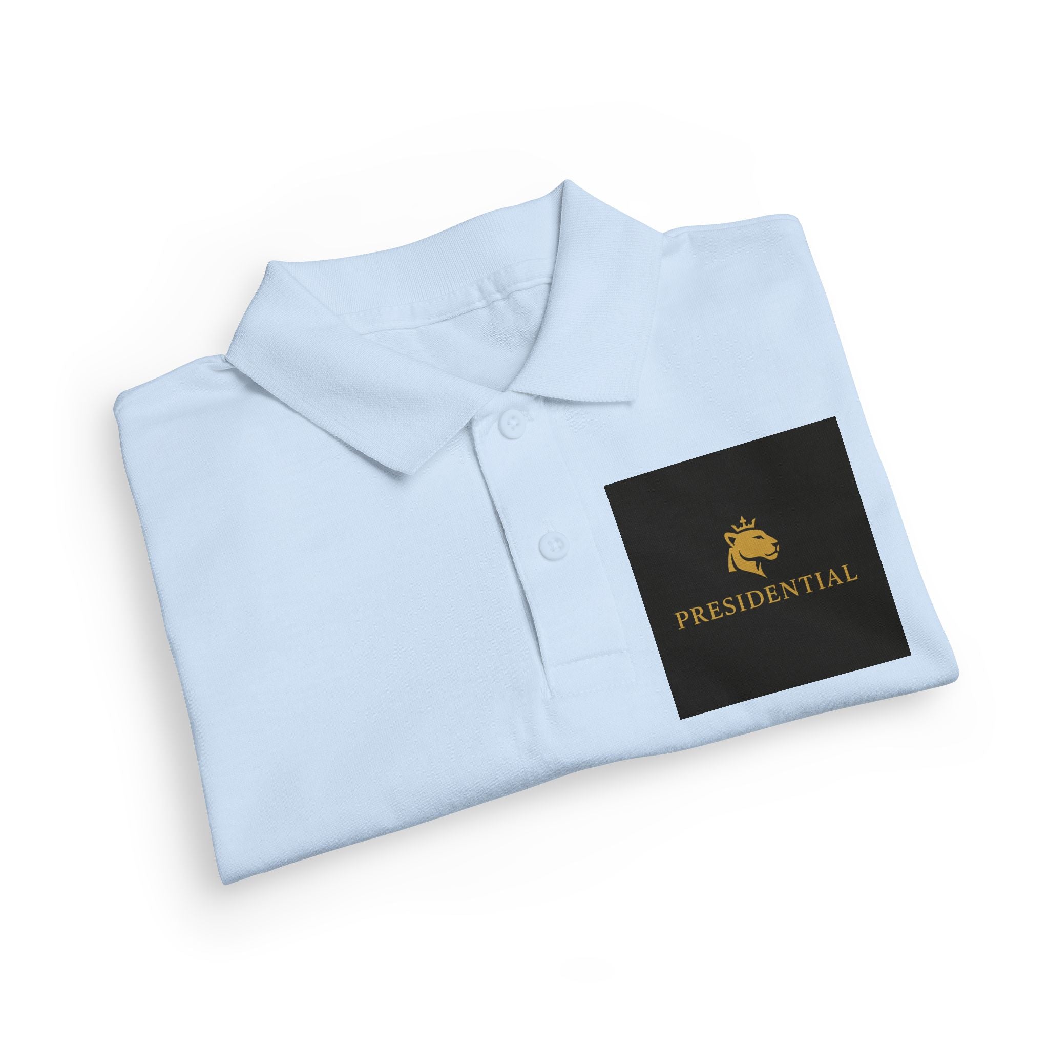 Youth Polo — Presidential Clothing Brand Logo (Gold Leopard)