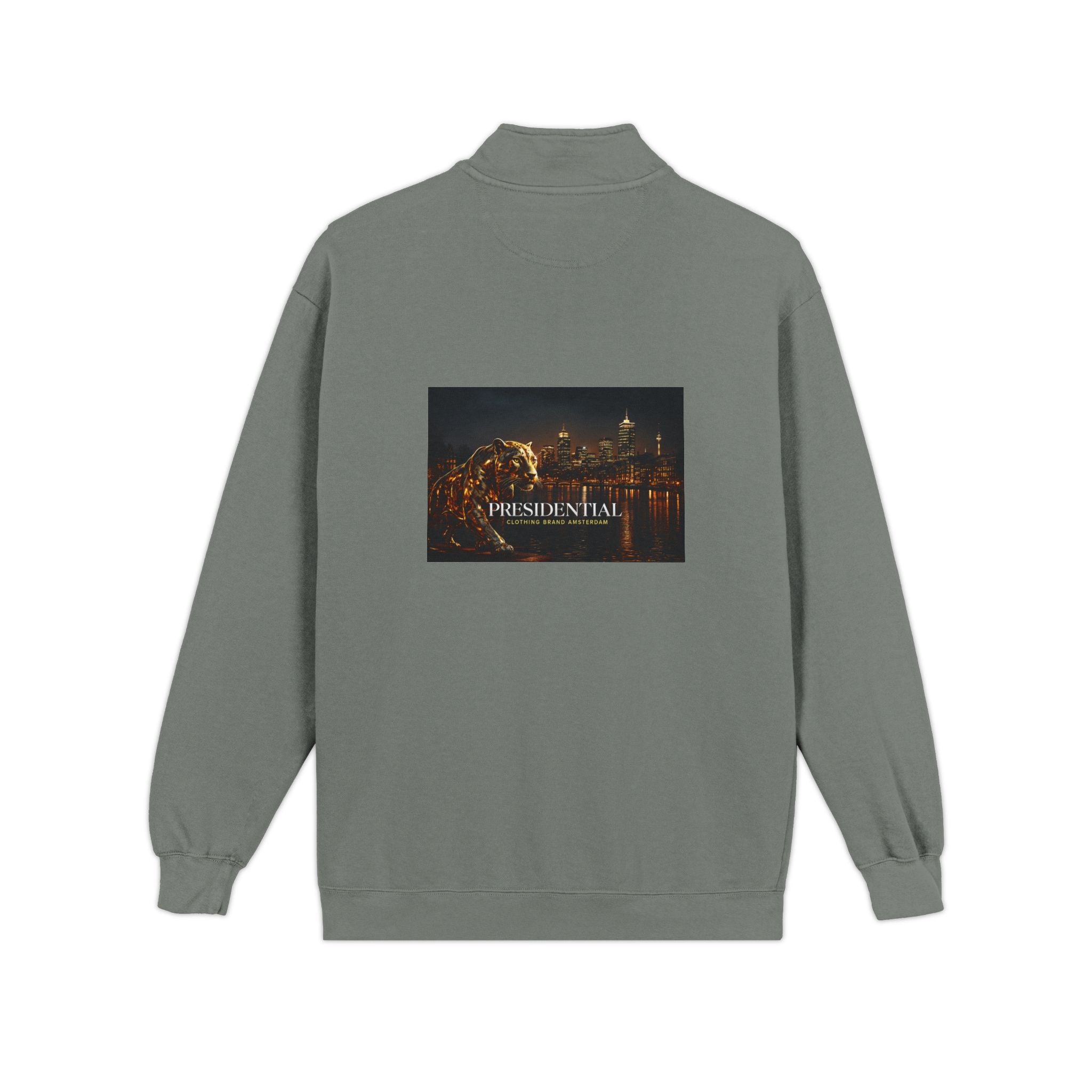 Quarter-Zip Sweatshirt — Night City 'Presidential' Graphic