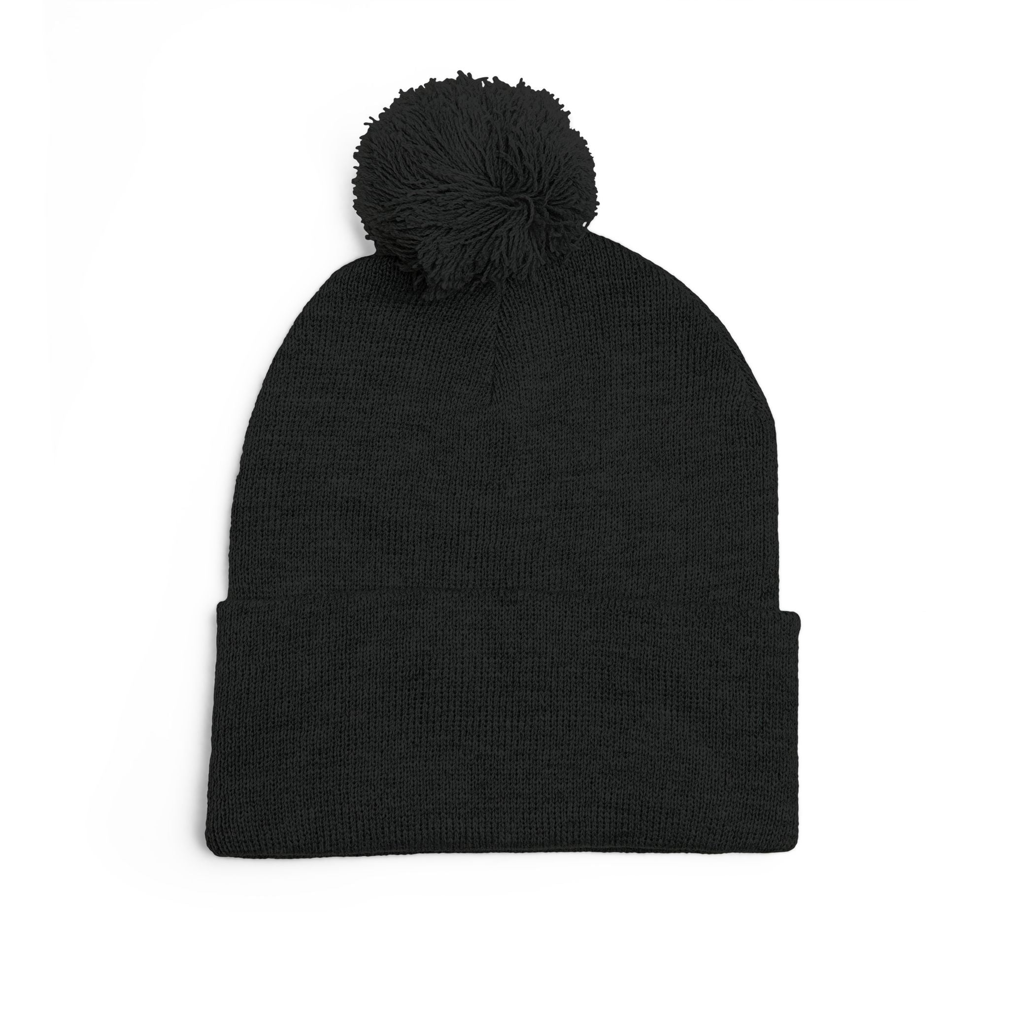 Embroidered Leopard Pom-Pom Knit Cap — Cozy Winter Beanie