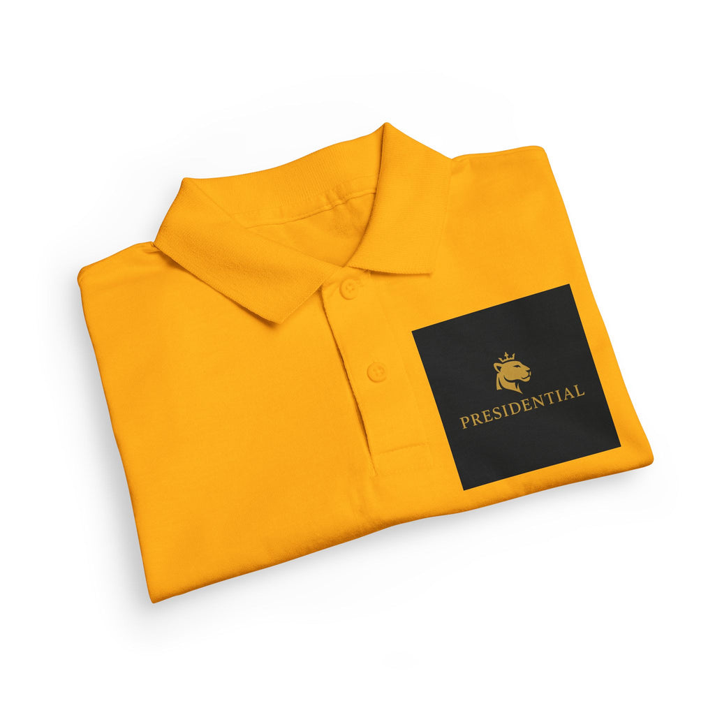Youth Polo — Presidential Clothing Brand Logo (Gold Leopard)