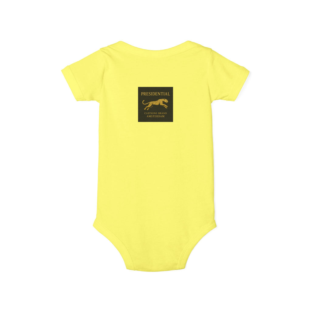 Infant One-Piece Bodysuit — 'Presidential' Gold Lion Logo Baby Bodysuit