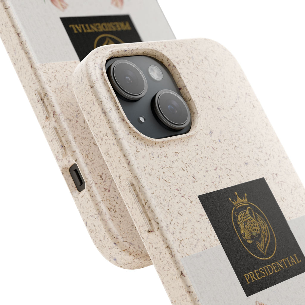 Biodegradable Phone Case — Presidential Lion Crest with Floral Wreath