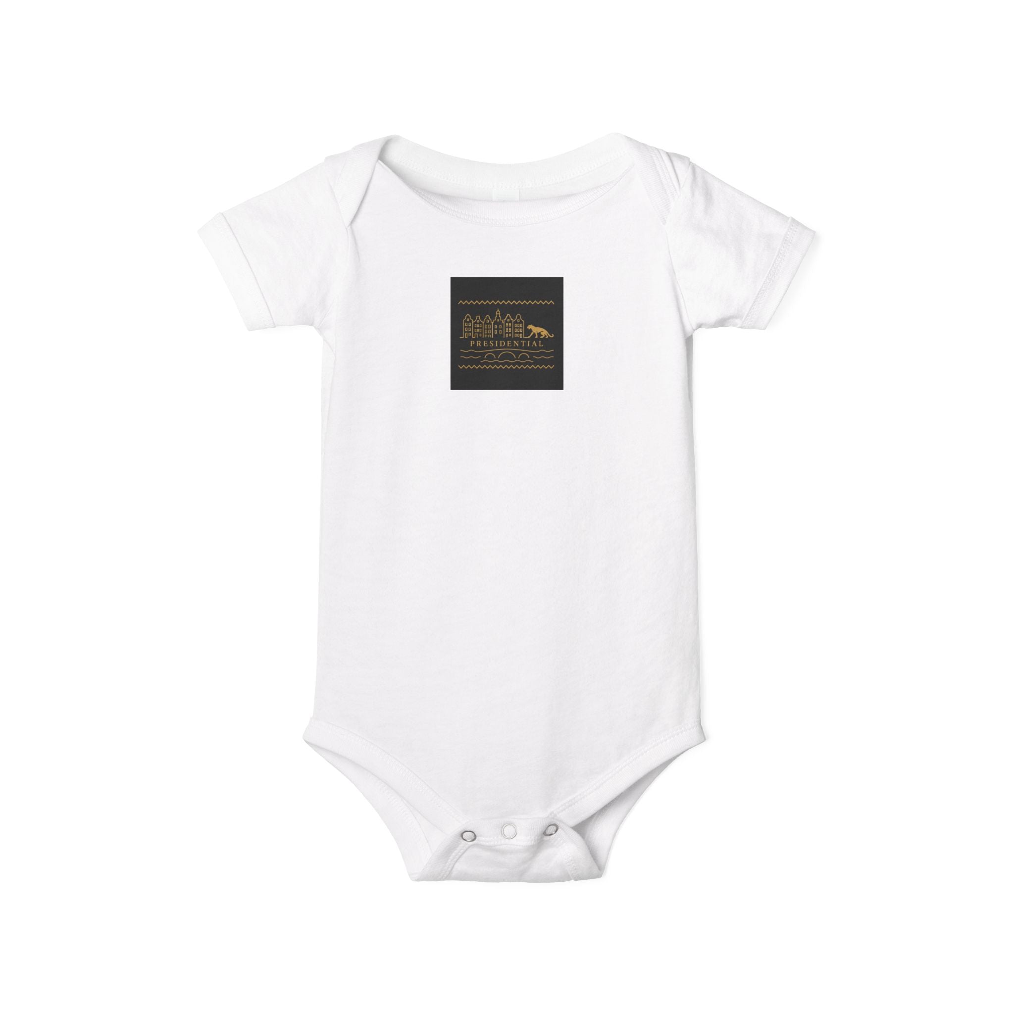 Infant One-Piece Bodysuit — 'Presidential' Gold Lion Logo Baby Bodysuit