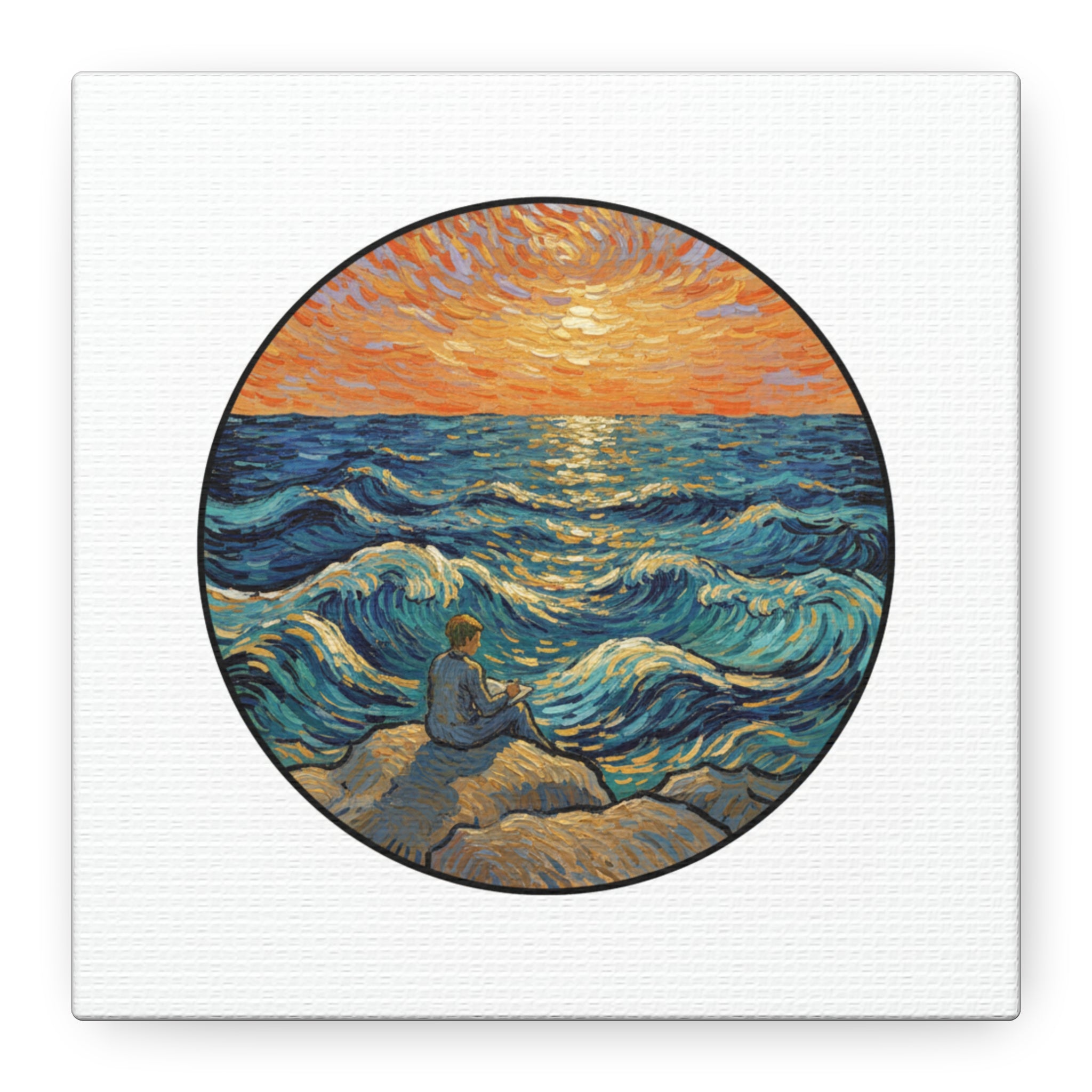 Presidential Sunset Figure Canvas — Ocean Edition