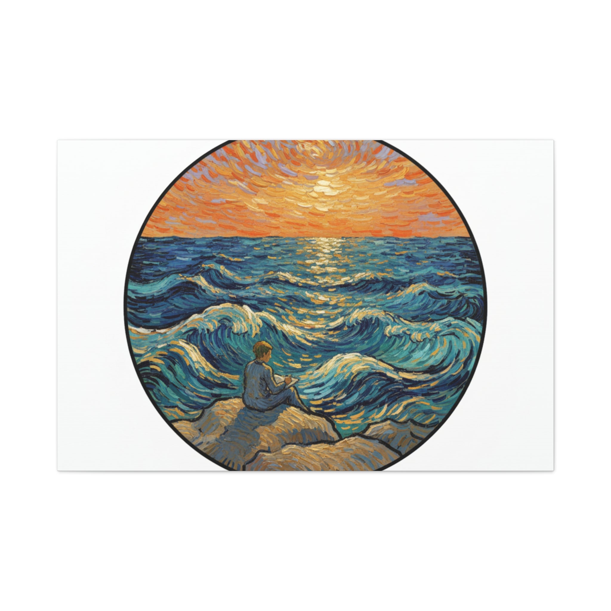 Presidential Sunset Figure Canvas — Ocean Edition