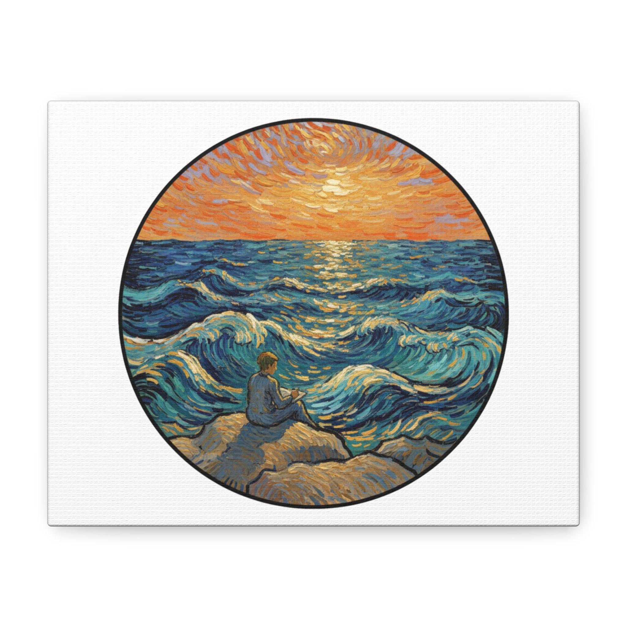 Presidential Sunset Figure Canvas — Ocean Edition