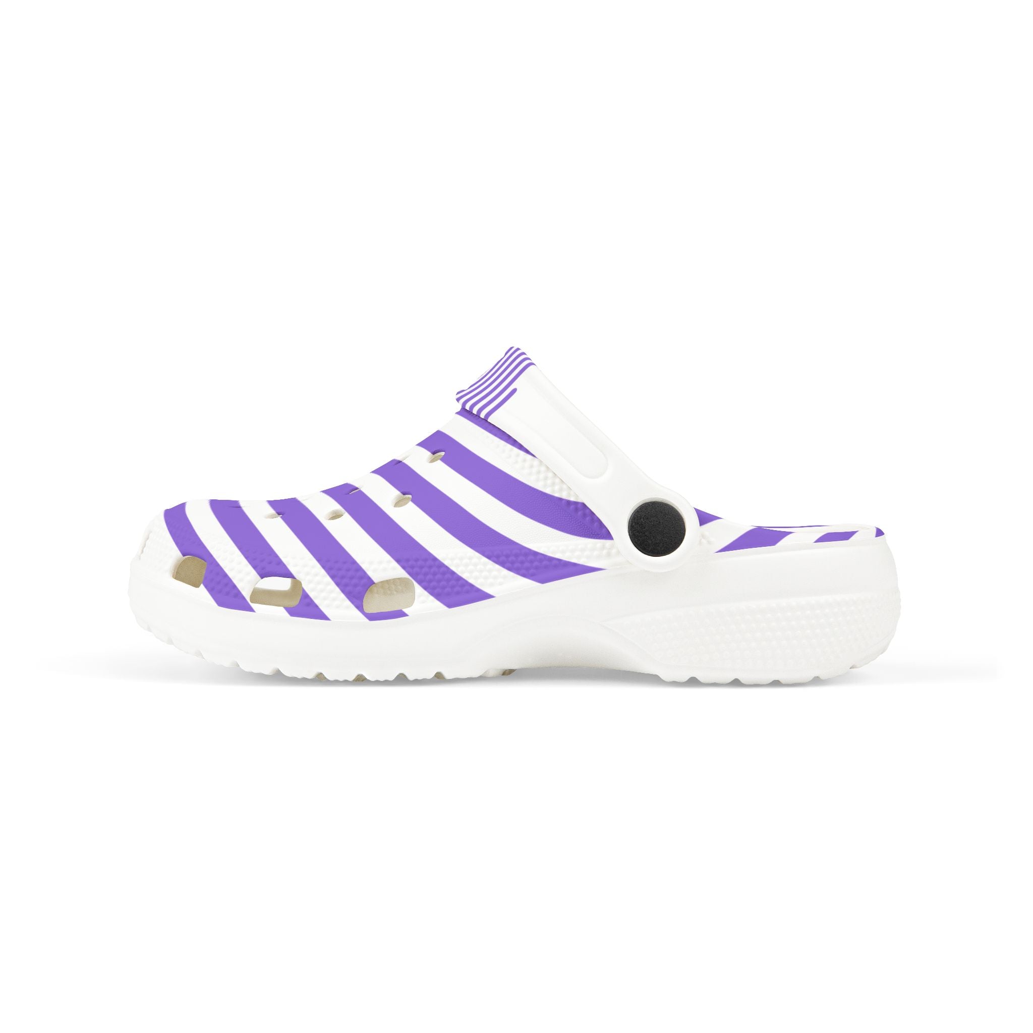 Kids Purple Striped Foam Clogs – Lightweight Slip-On Sandals for Boys & Girls