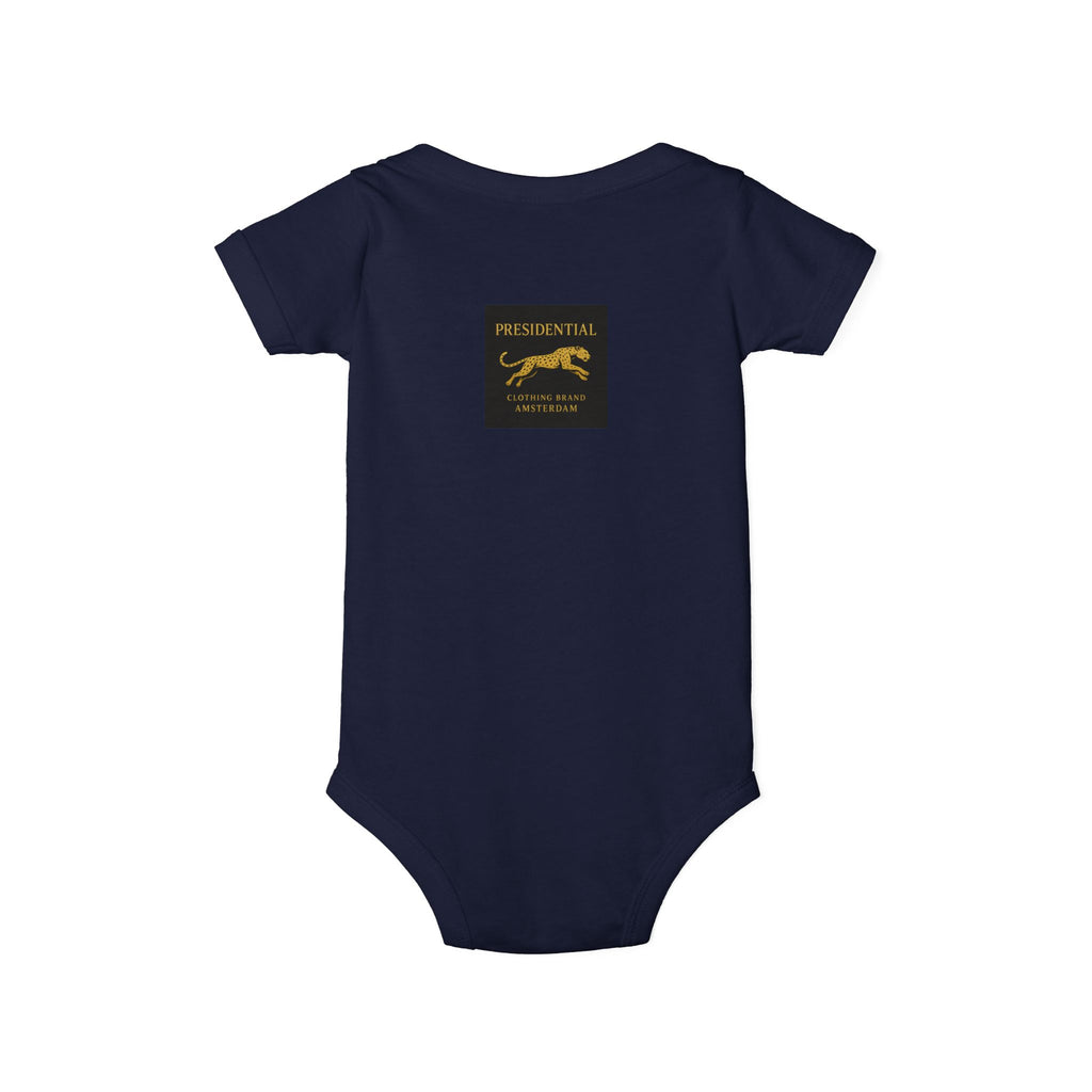 Infant One-Piece Bodysuit — 'Presidential' Gold Lion Logo Baby Bodysuit