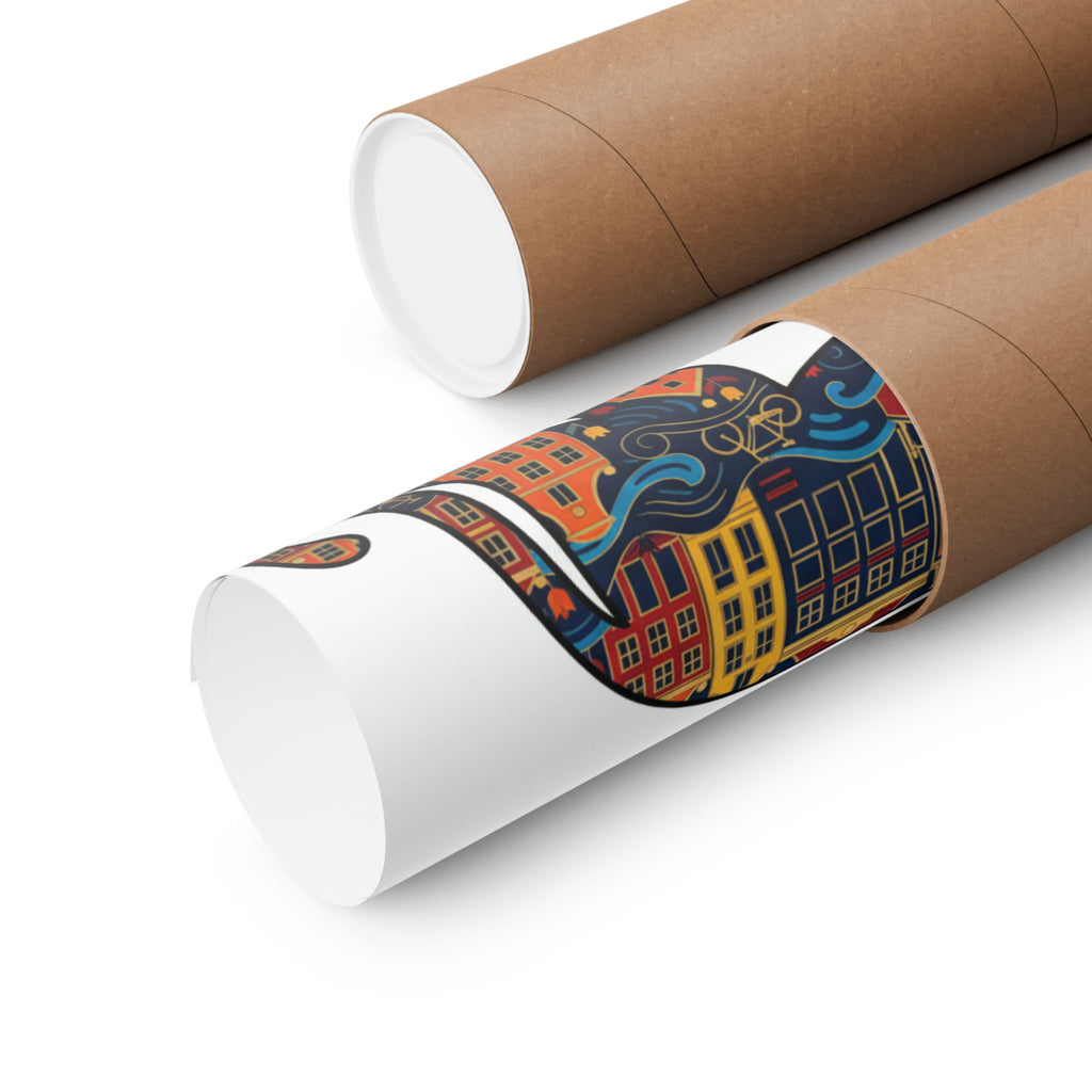 Presidential Cityscape Poster — Vibrant Animal Silhouette Wall Art