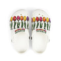 Kids Floral Tulip Foam Clogs — White EVA Slip-On Shoes