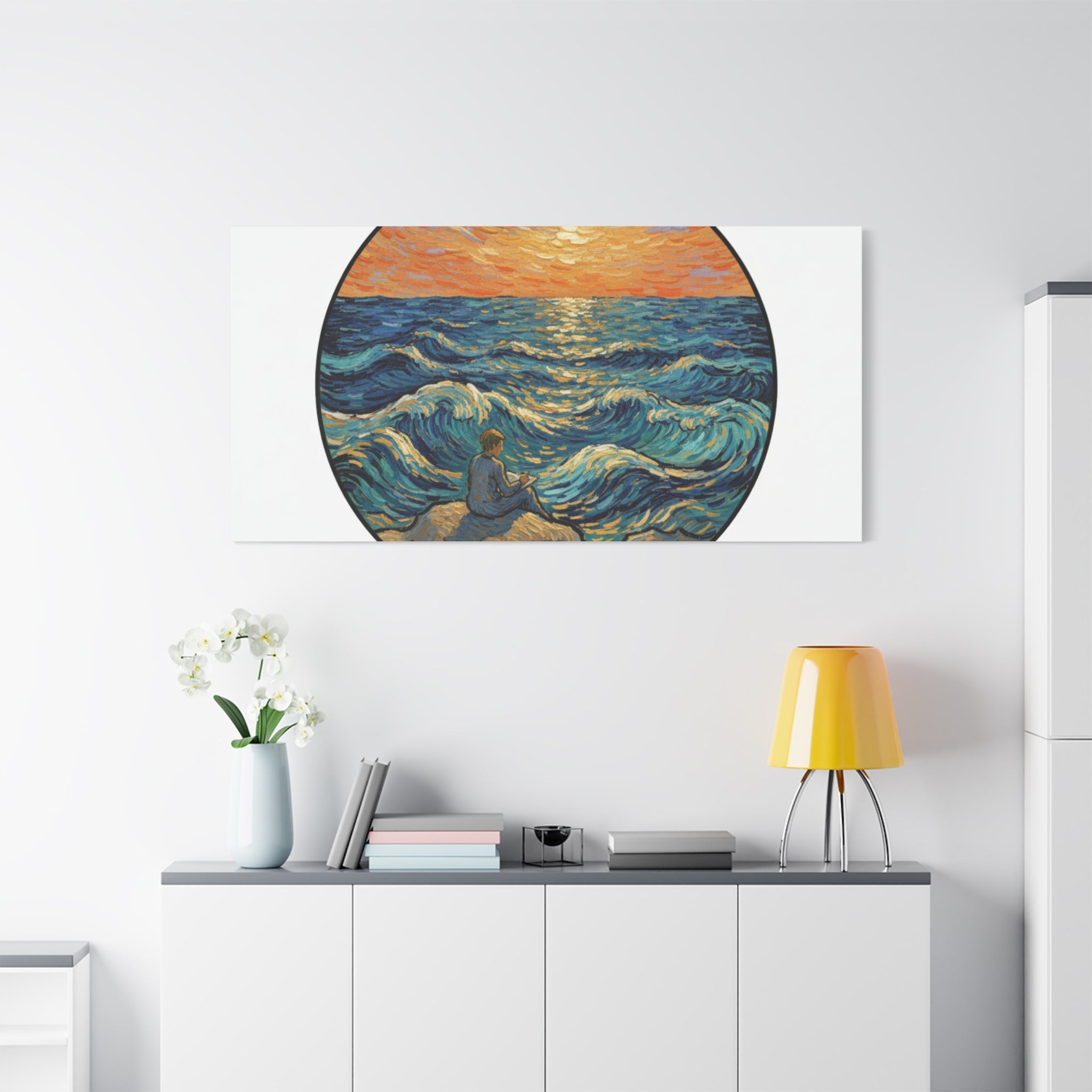 Presidential Sunset Figure Canvas — Ocean Edition