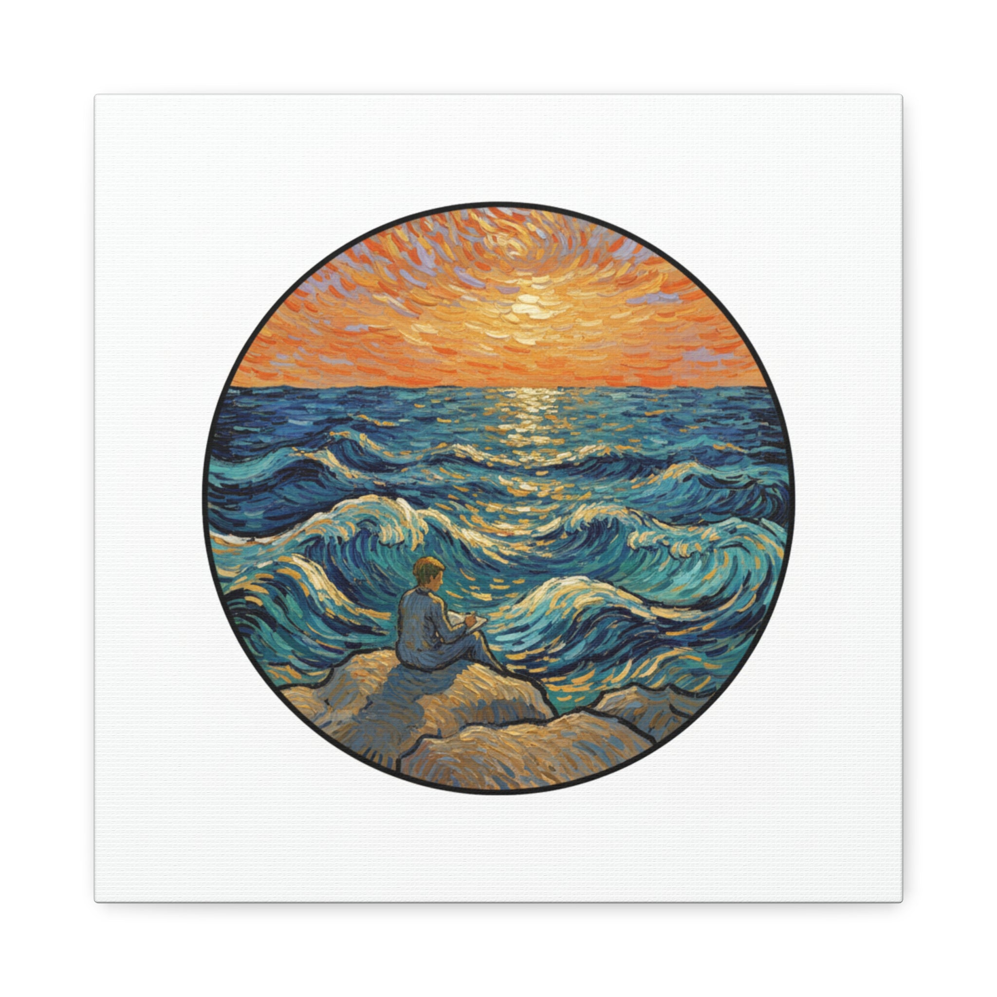 Presidential Sunset Figure Canvas — Ocean Edition