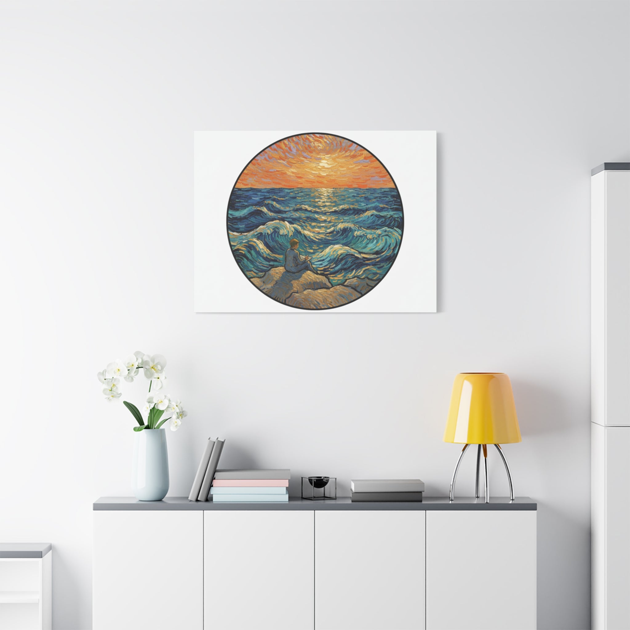 Presidential Sunset Figure Canvas — Ocean Edition