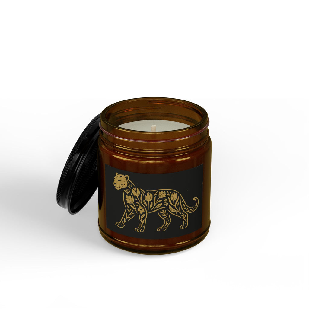Presidential Amber Glass Candle — Golden Leopard