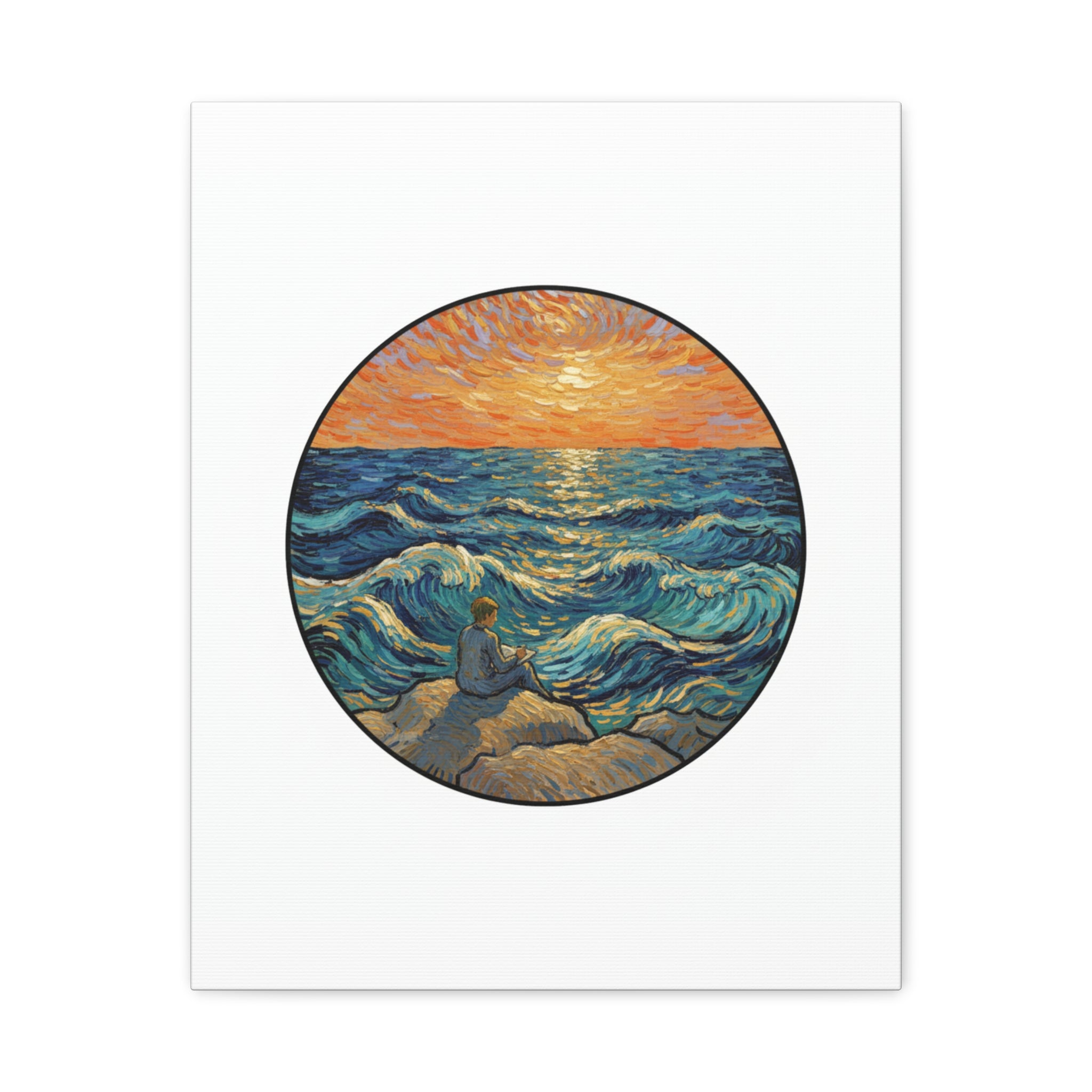 Presidential Sunset Figure Canvas — Ocean Edition