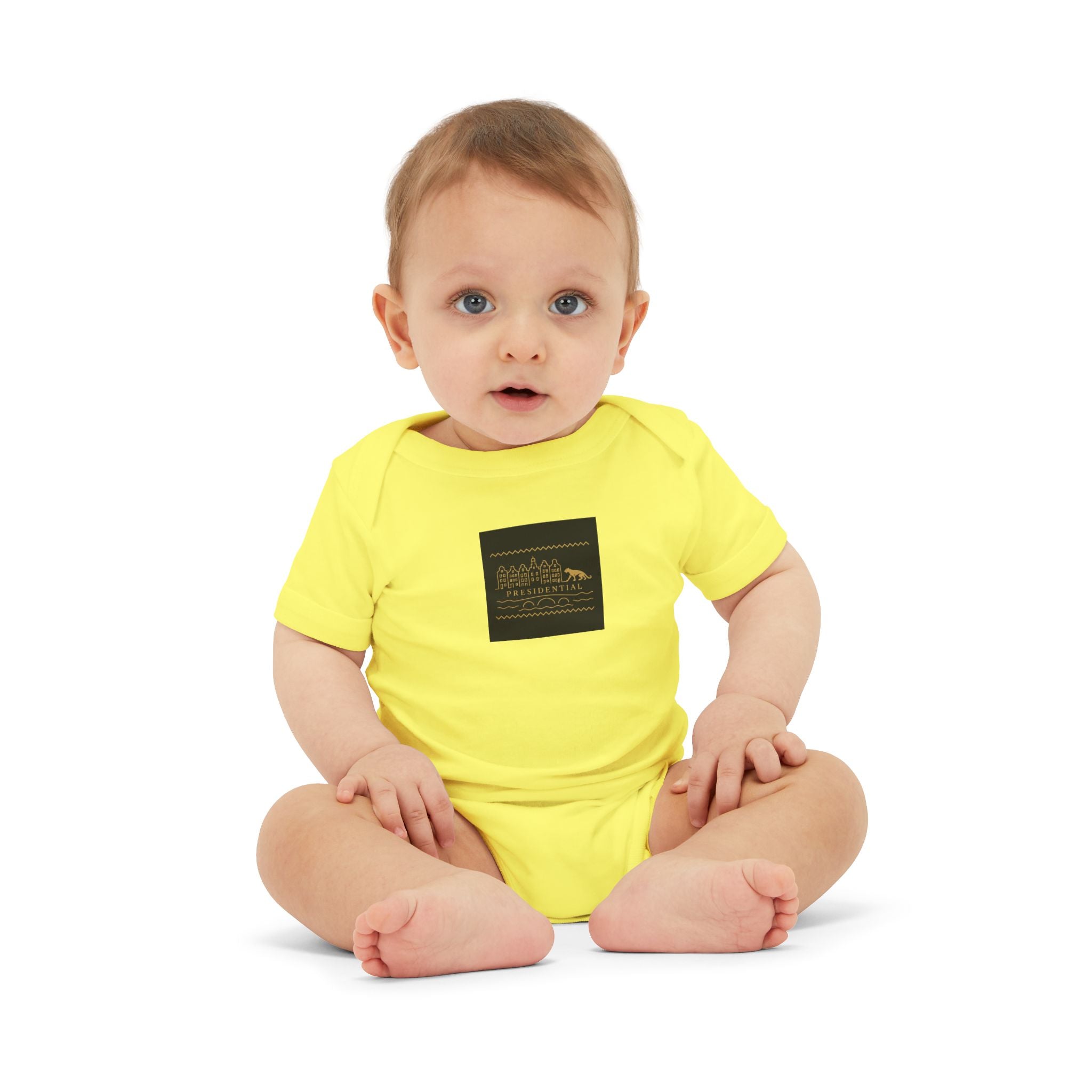 Infant One-Piece Bodysuit — 'Presidential' Gold Lion Logo Baby Bodysuit
