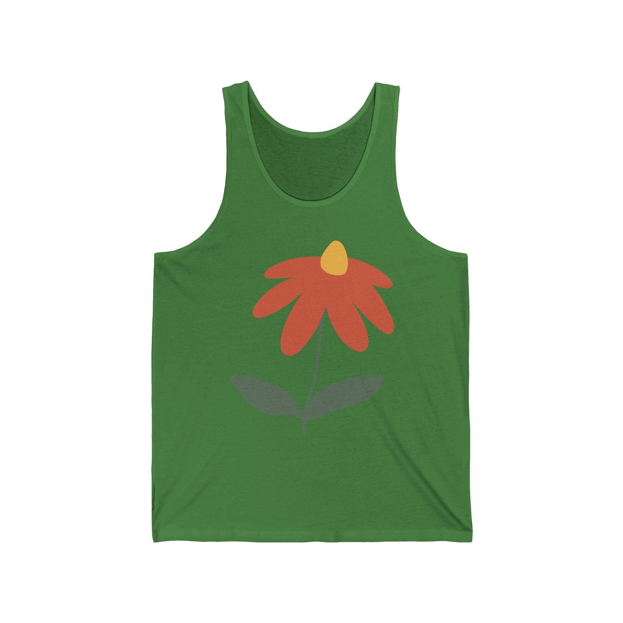 Floral & Presidential Graphic Tank Top — Minimal Flower and Bold Emblem Jersey Tank