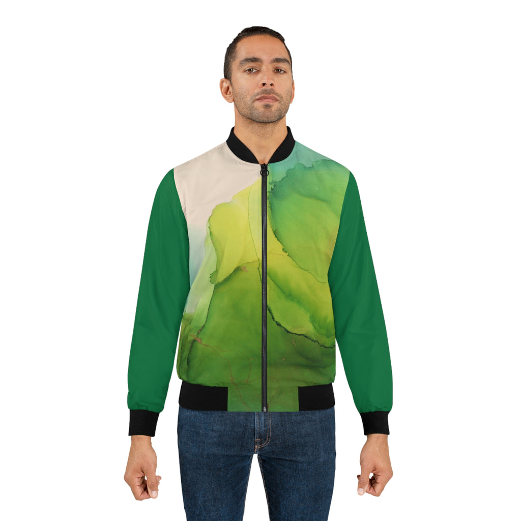 Green Clover Bomber Jacket — St. Patrick’s Inspired All-Over Print