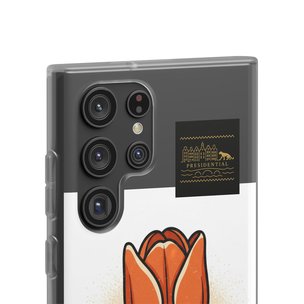 Orange Tulip Phone Case – Floral Flexi Case for Women, Spring Gift