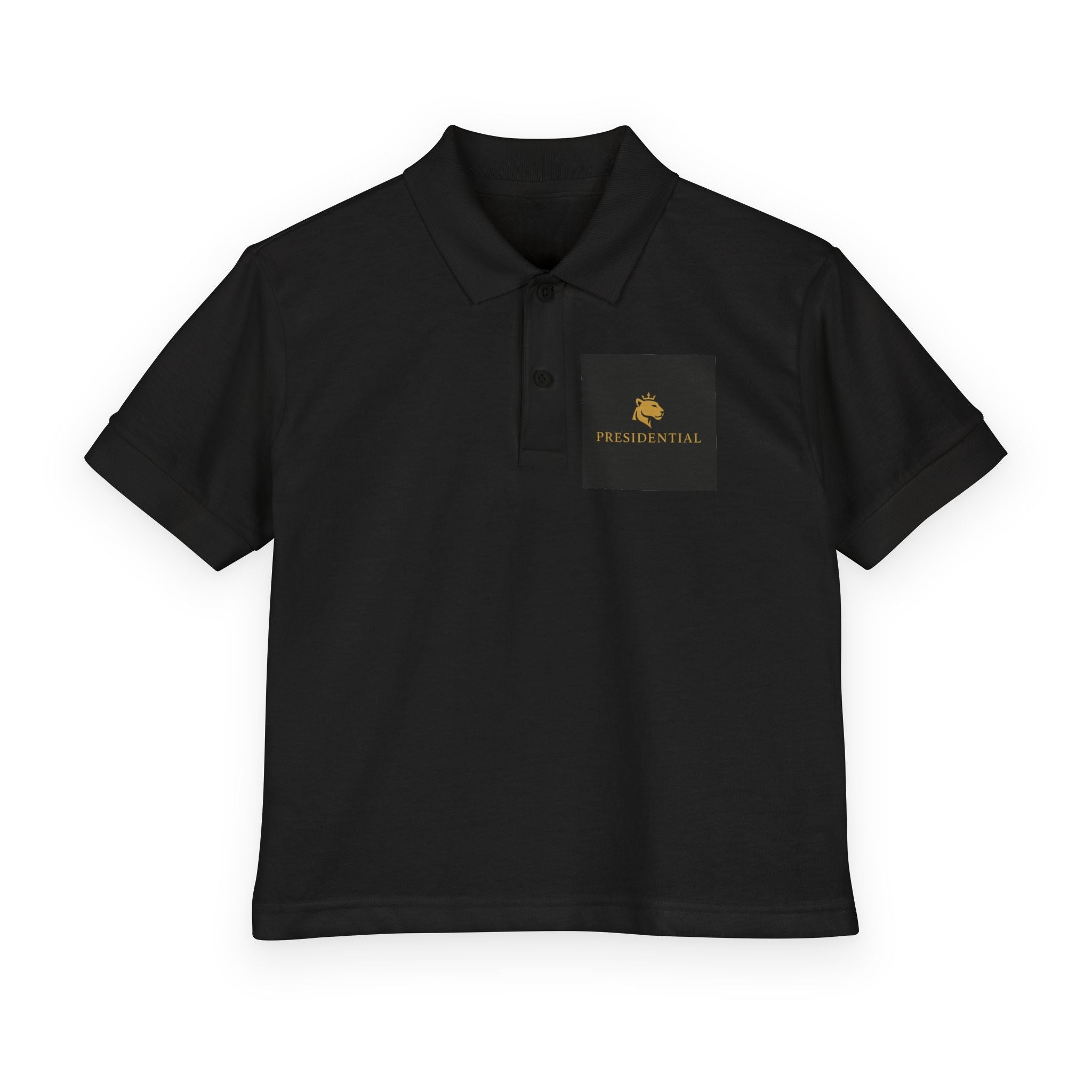 Youth Polo — Presidential Clothing Brand Logo (Gold Leopard)