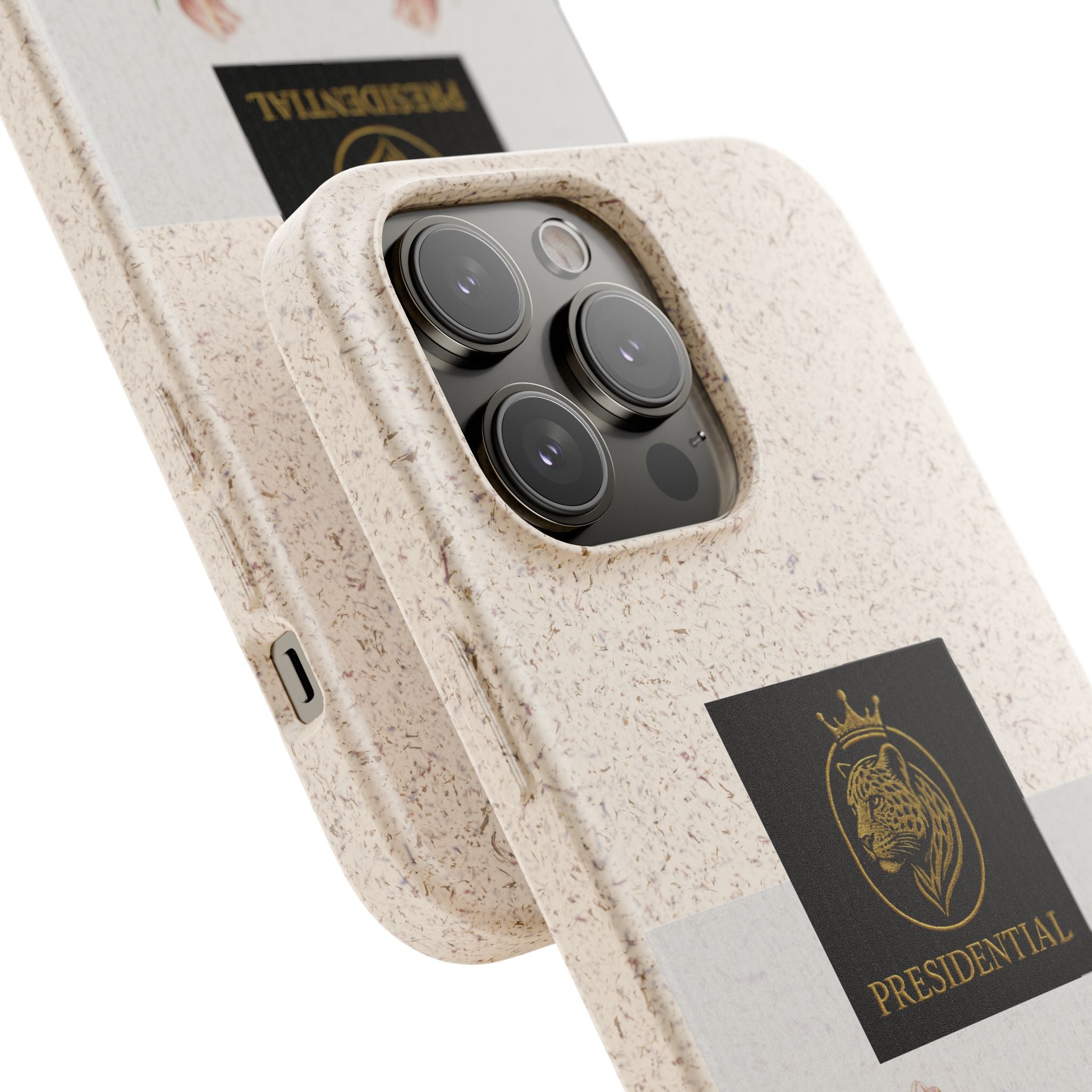 Biodegradable Phone Case — Presidential Lion Crest with Floral Wreath