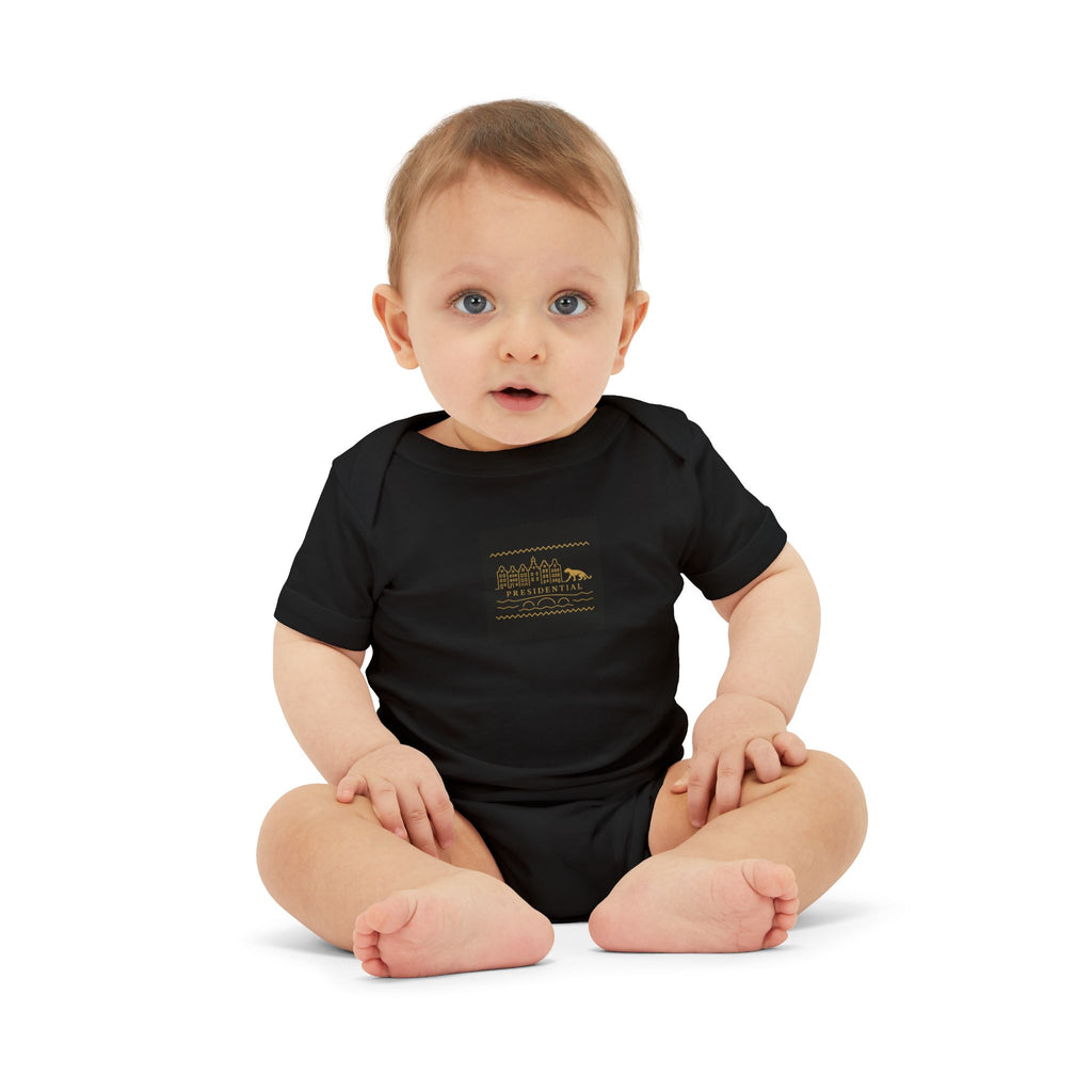 Infant One-Piece Bodysuit — 'Presidential' Gold Lion Logo Baby Bodysuit