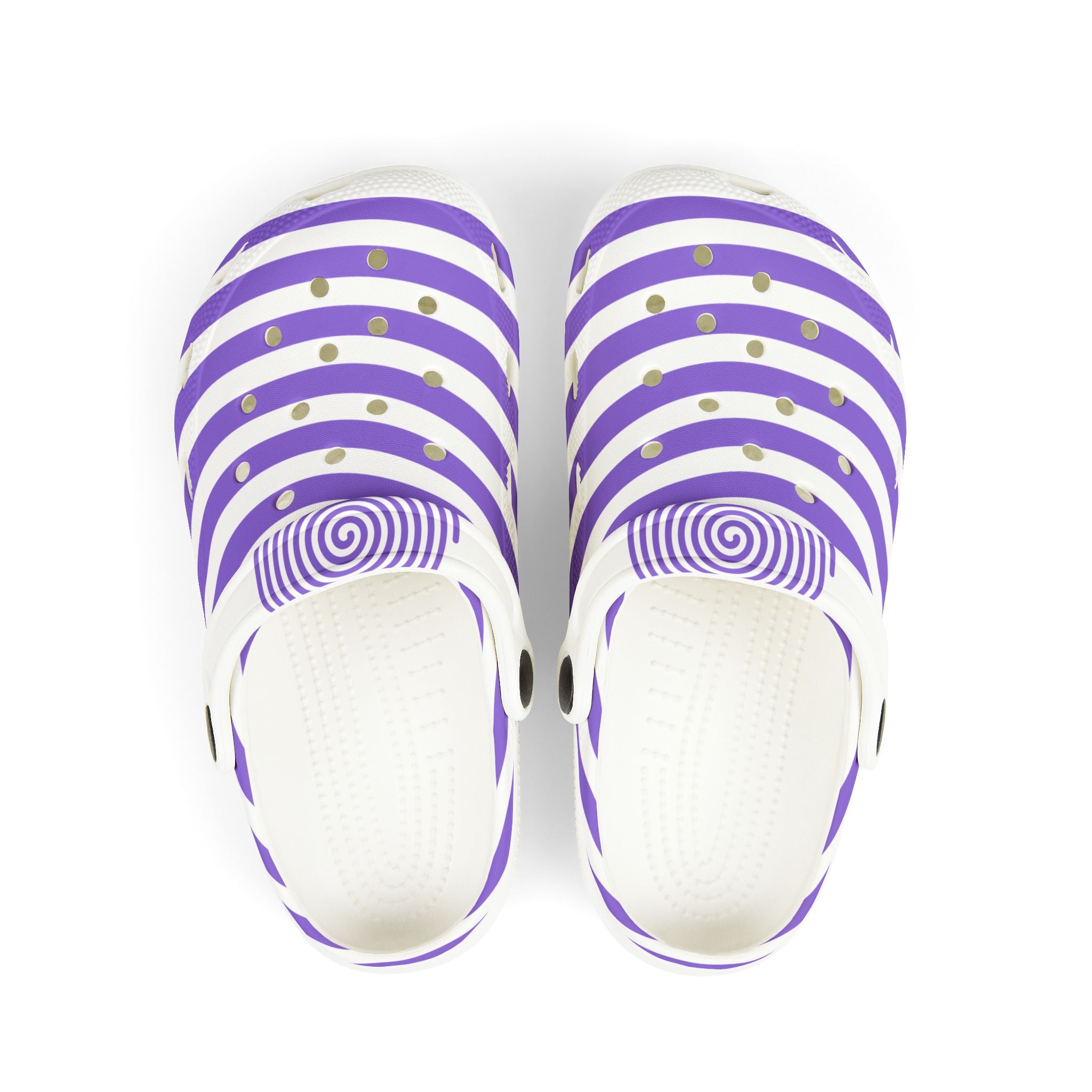 Kids Purple Striped Foam Clogs – Lightweight Slip-On Sandals for Boys & Girls