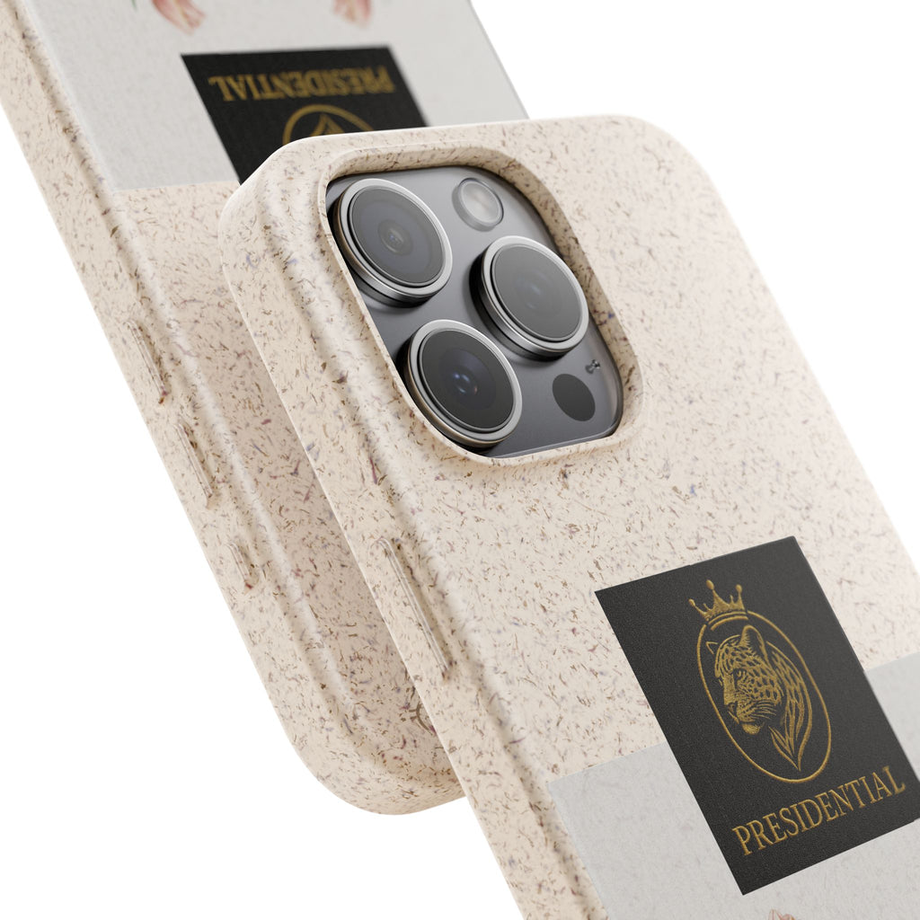 Biodegradable Phone Case — Presidential Lion Crest with Floral Wreath
