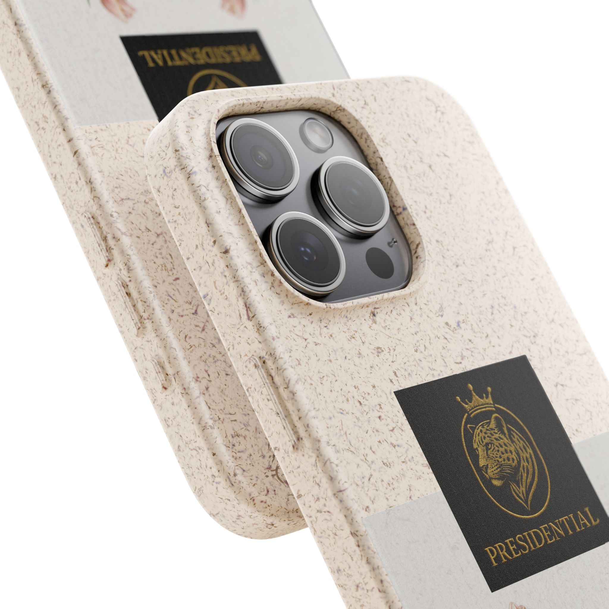 Biodegradable Phone Case — Presidential Lion Crest with Floral Wreath