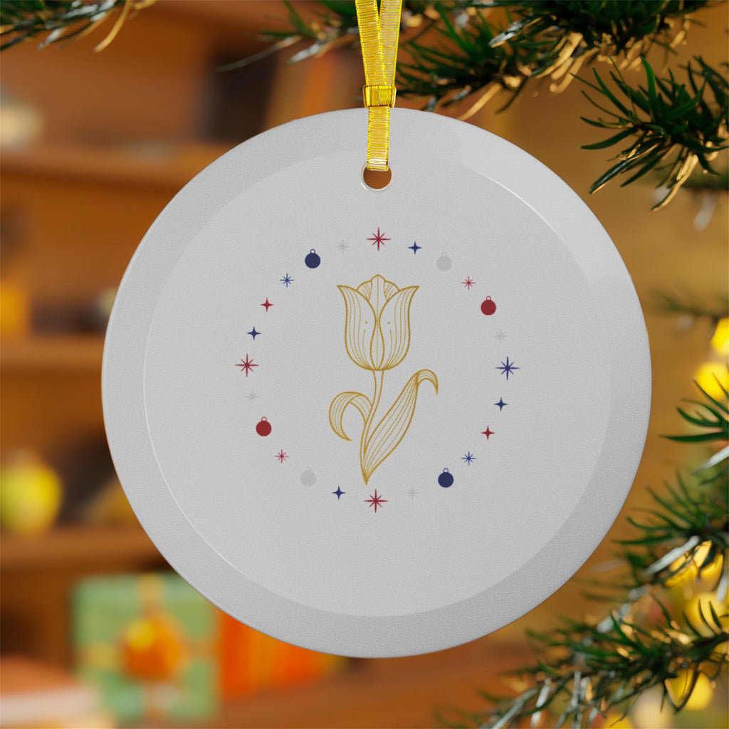 Presidential Tulip Glass Ornament