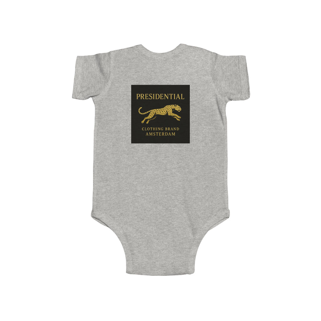 Infant Bodysuit - 'President-Real' Gold Logo Baby One-Piece