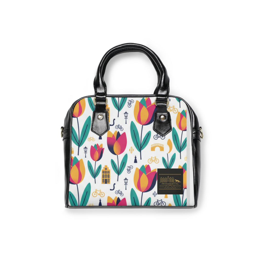 Tulip Parade Shoulder Handbag — Floral City Cycling Pattern