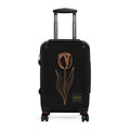 Carry-On Suitcase with Minimal Gold Tulip Design – Floral Travel Luggage