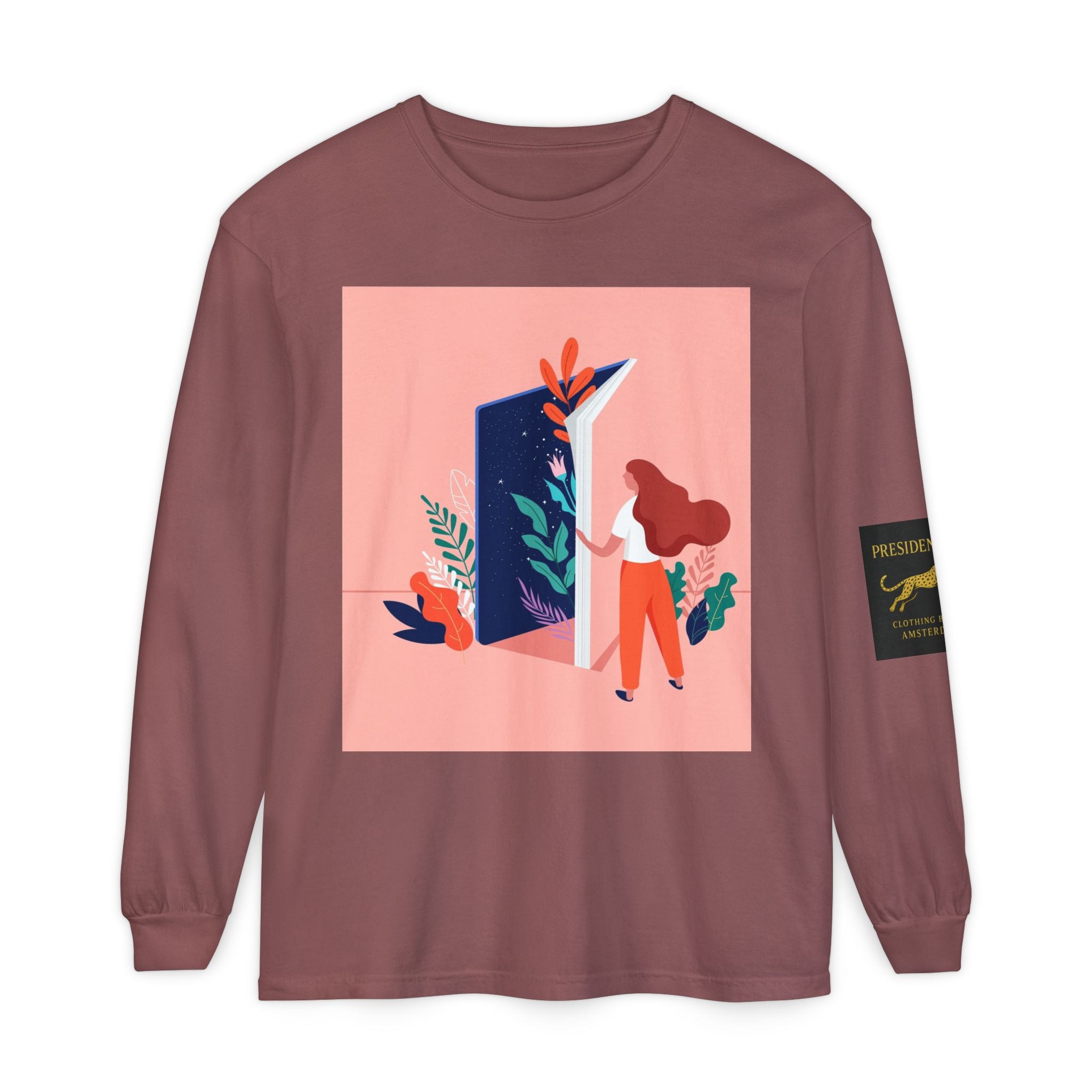 Long Sleeve T-Shirt — Modern Botanical Illustrated Graphic