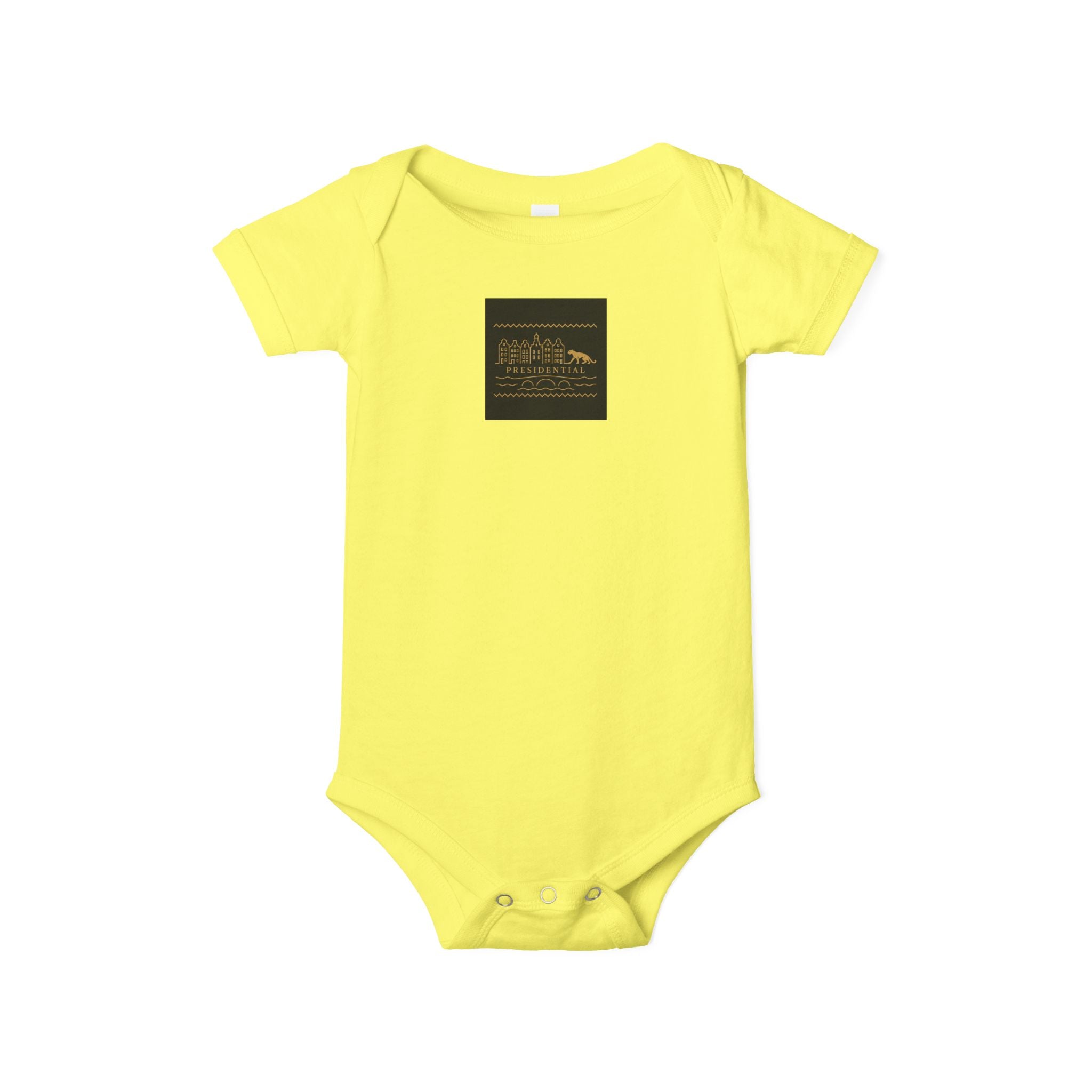 Infant One-Piece Bodysuit — 'Presidential' Gold Lion Logo Baby Bodysuit