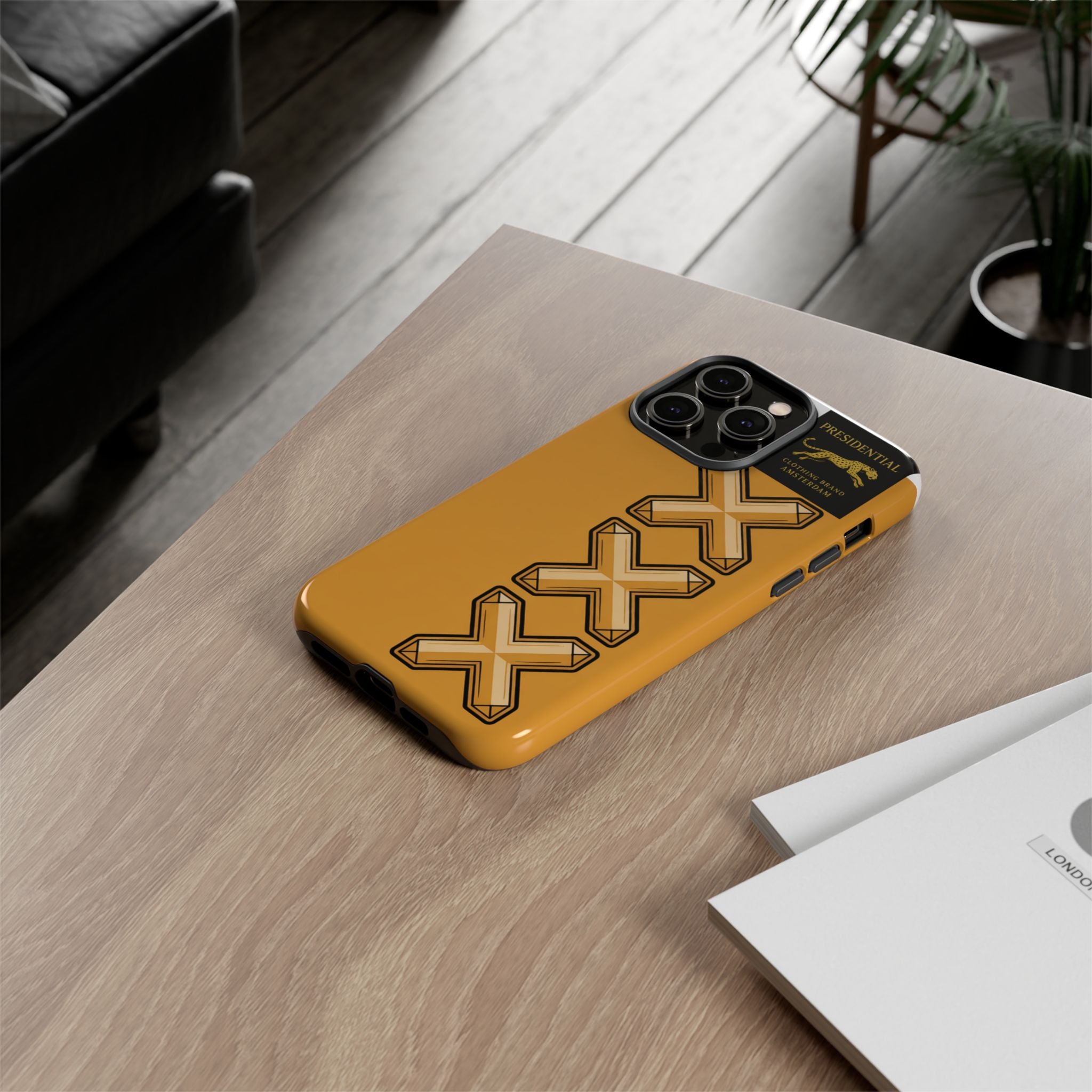 Amsterdam XXX Gold Tough Phone Case – Presidential Lion Design