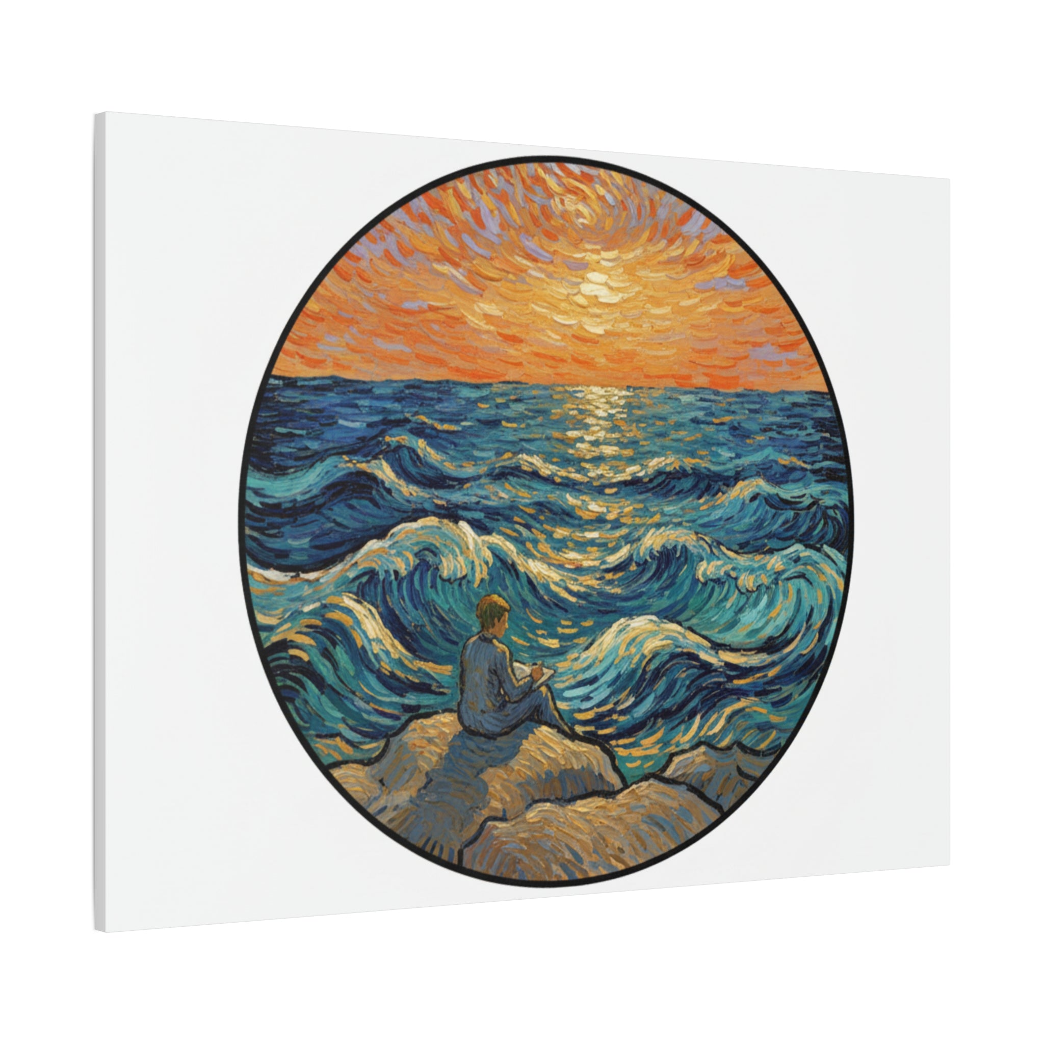 Presidential Sunset Figure Canvas — Ocean Edition