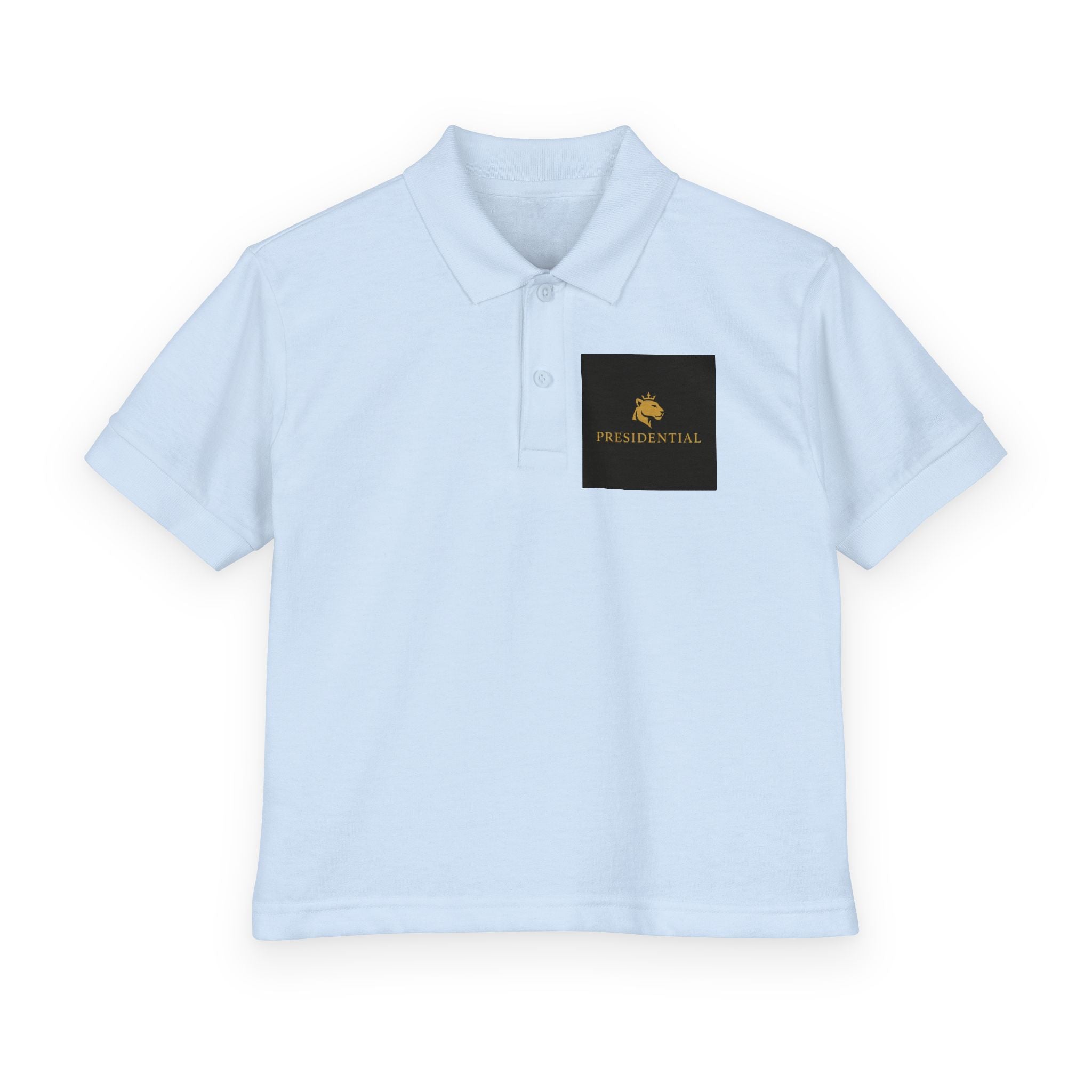 Youth Polo — Presidential Clothing Brand Logo (Gold Leopard)