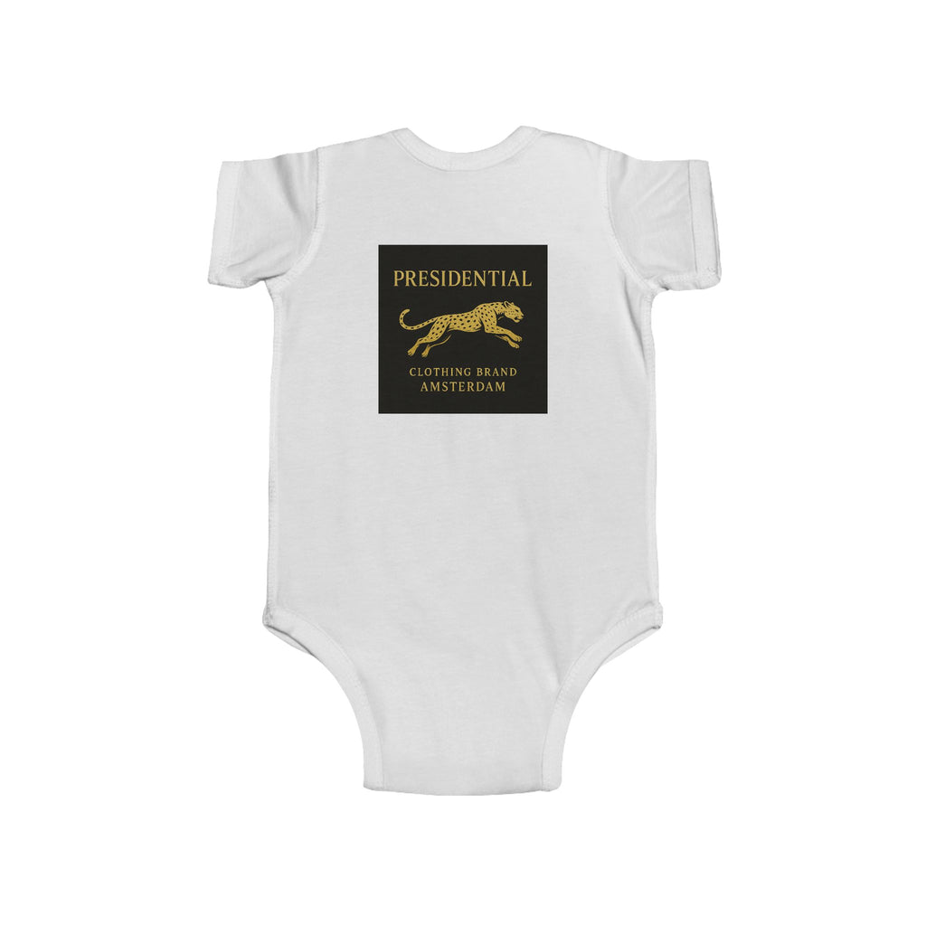 Infant Bodysuit - 'President-Real' Gold Logo Baby One-Piece